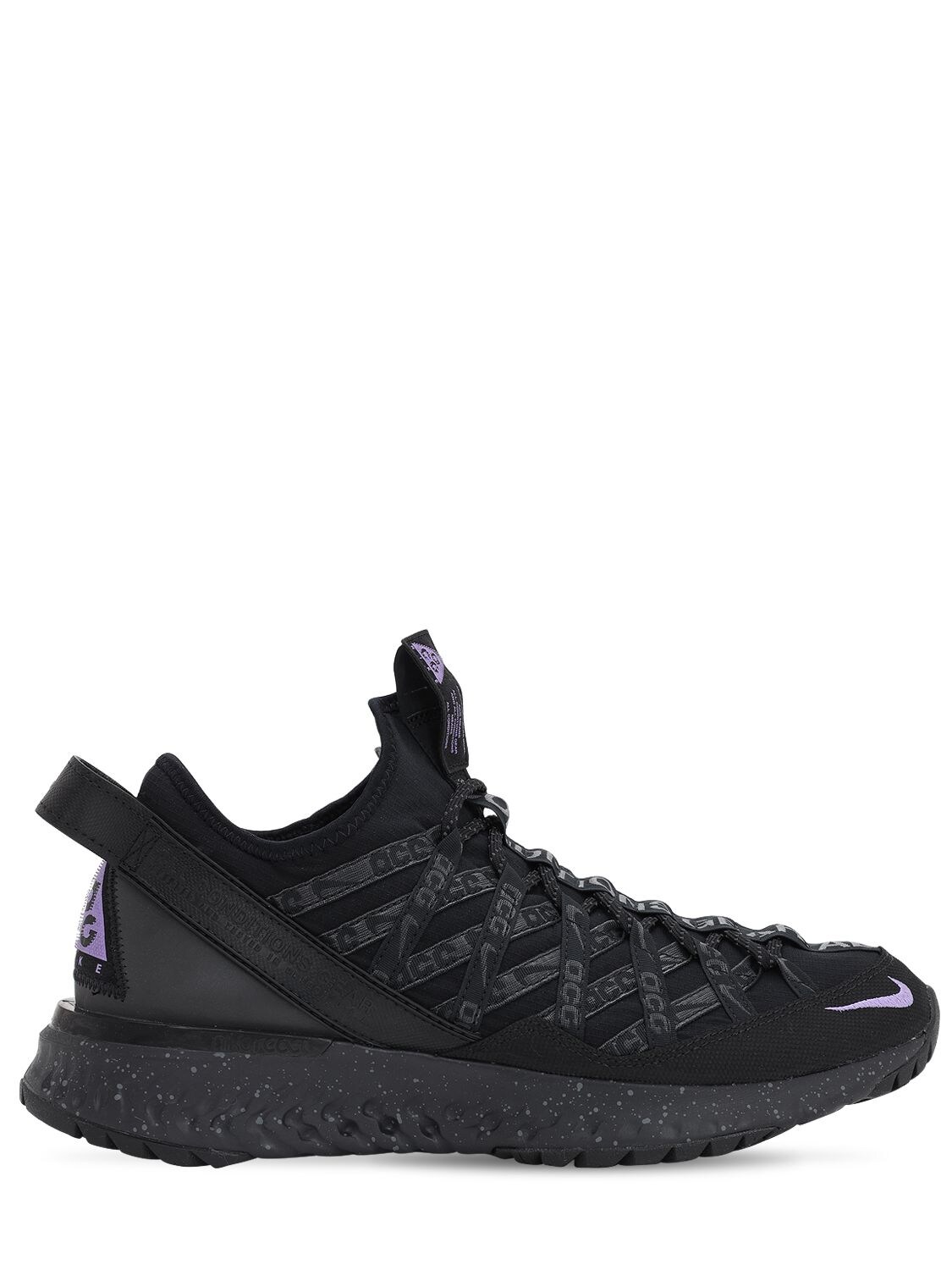 Nike Acg React Terra Gobe Sneakers In Black,purple
