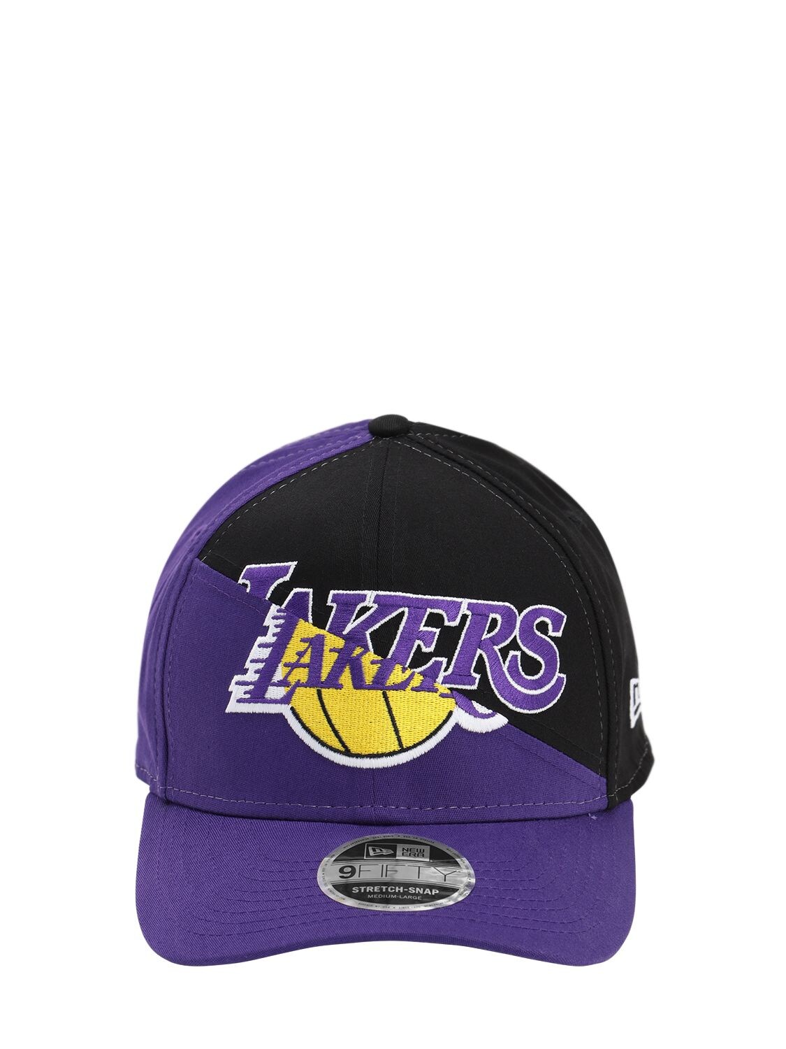 New Era Nba Team Split Stretch Snap Baseball Hat In Black,purple