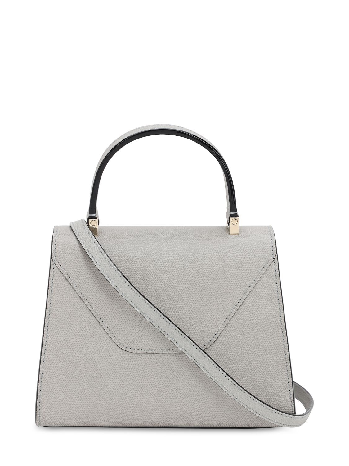 Shop Valextra Mini Iside Grained Leather Bag In Cenere