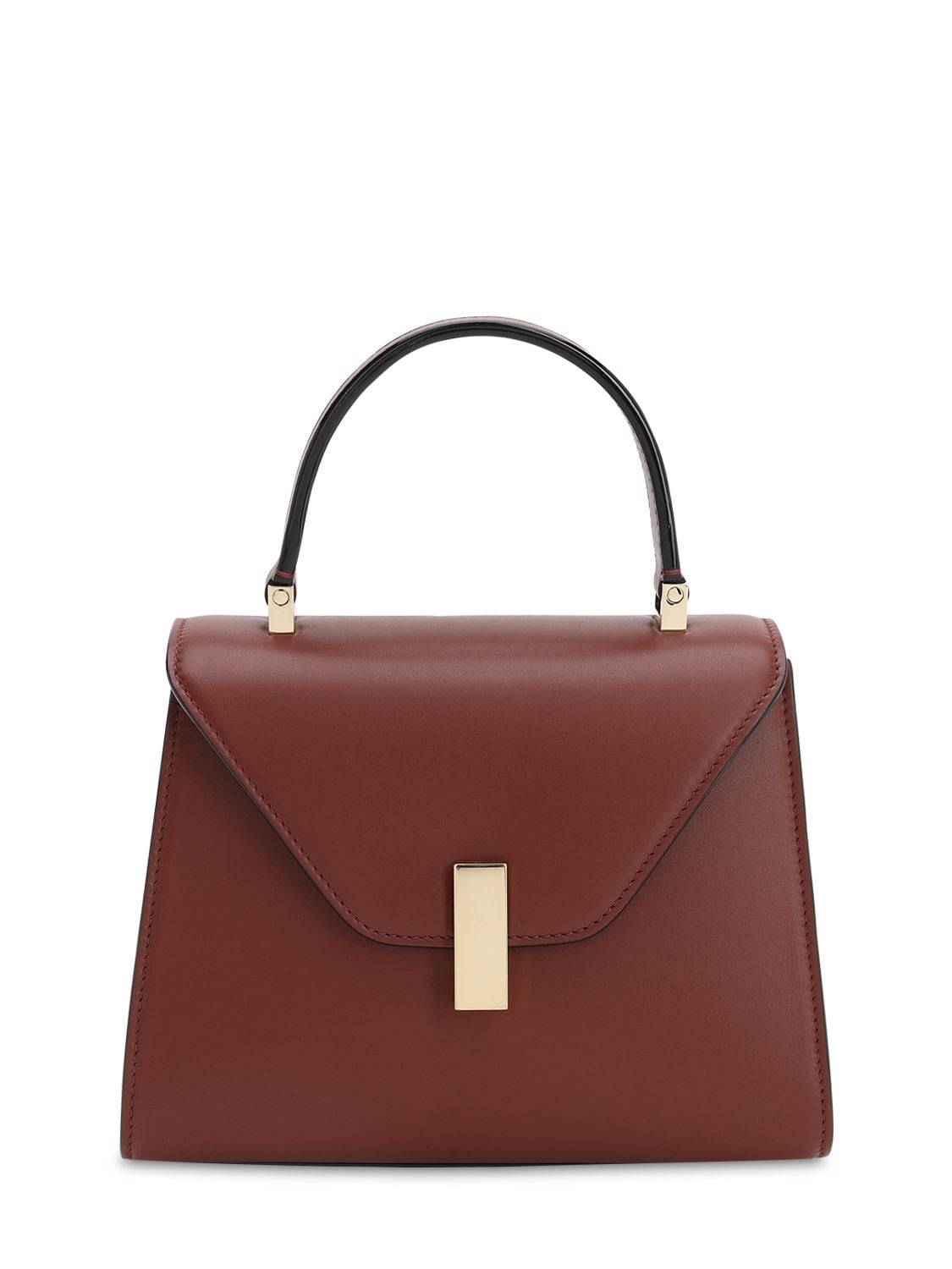 Valextra Mini Iside Leather Top Handle Bag In Marasca
