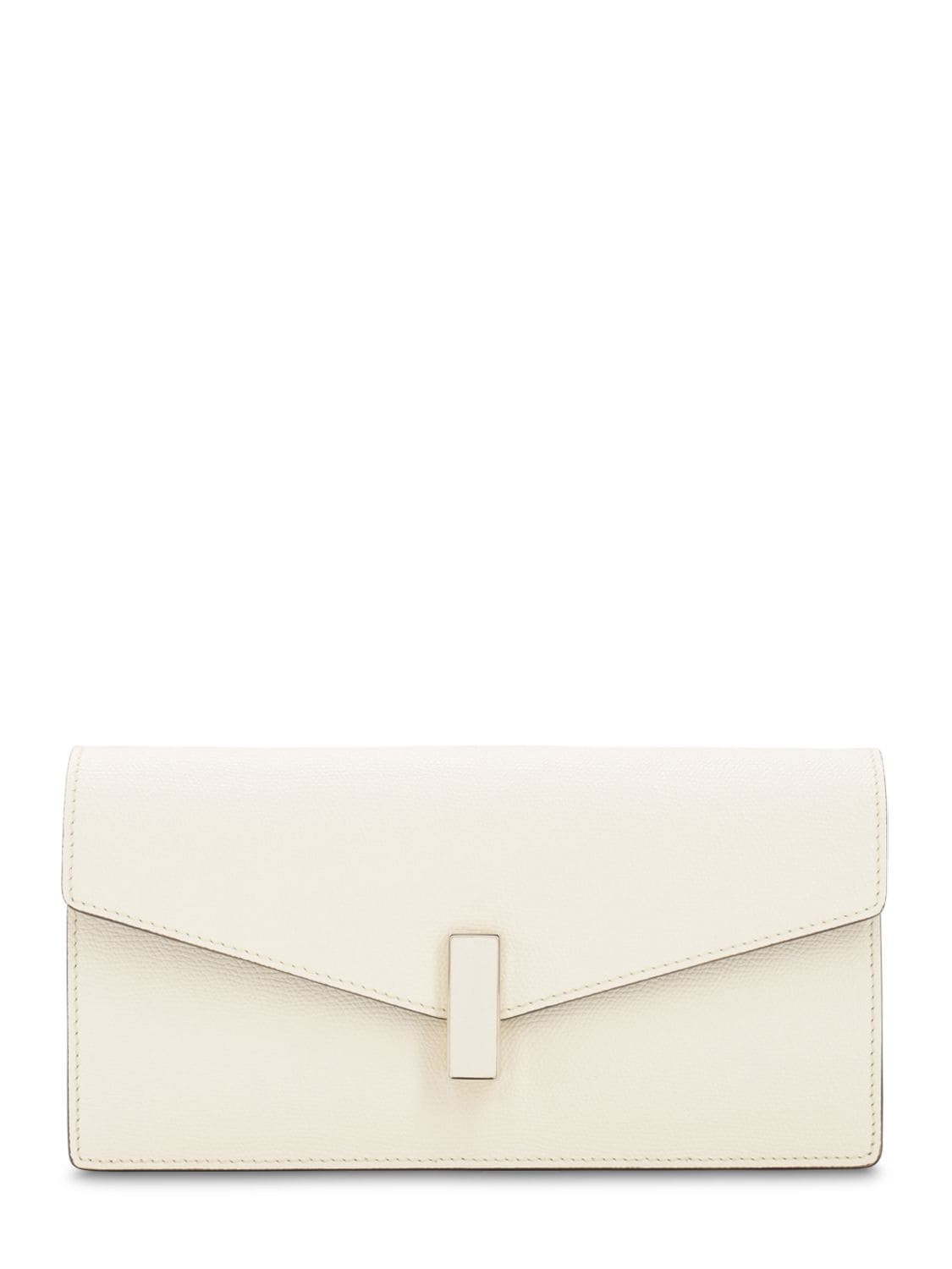 Valextra Iside Grained Leather Clutch In Pergamena