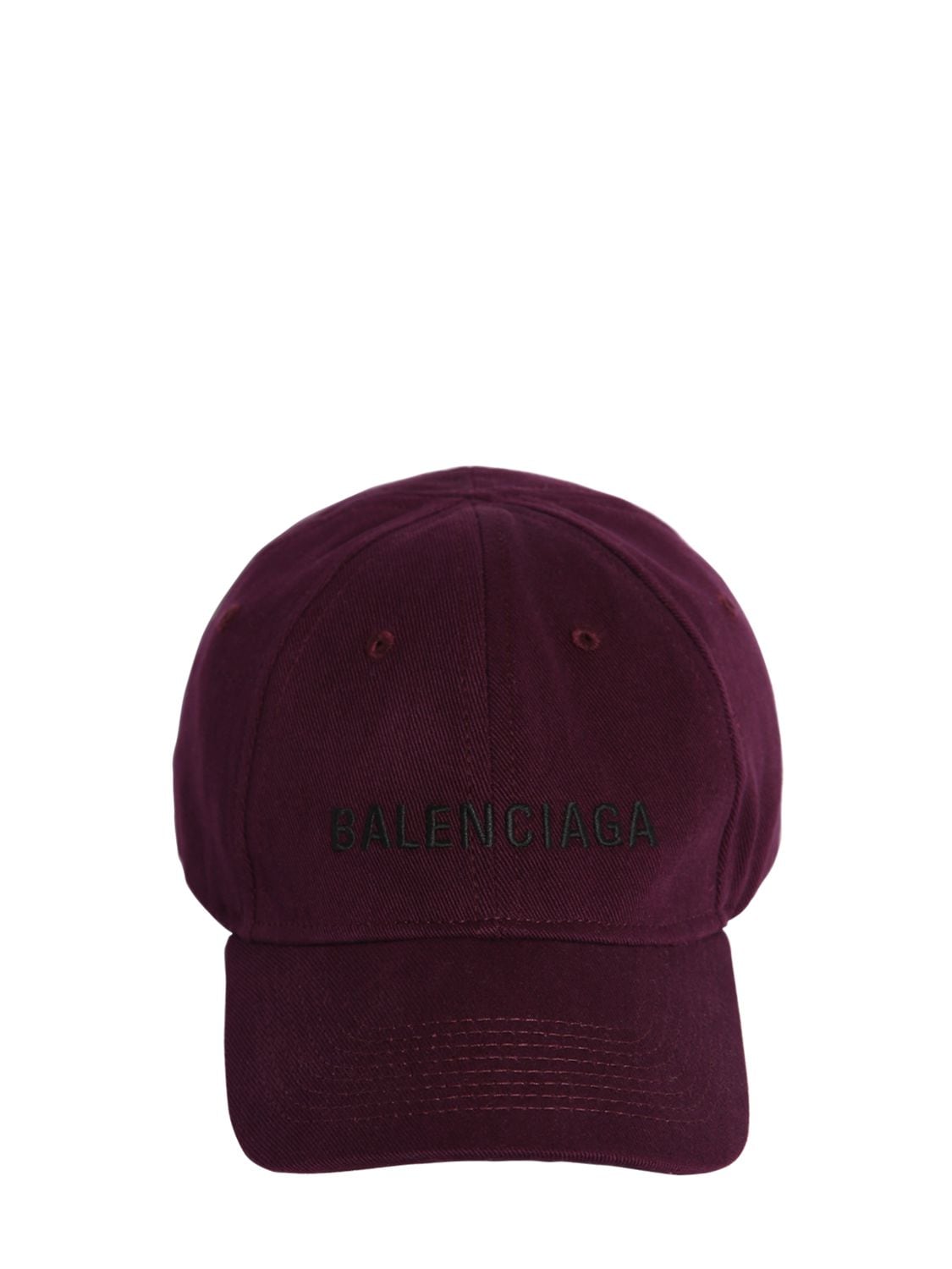 Balenciaga Embroidered Logo Cotton Baseball Hat In Amaranto