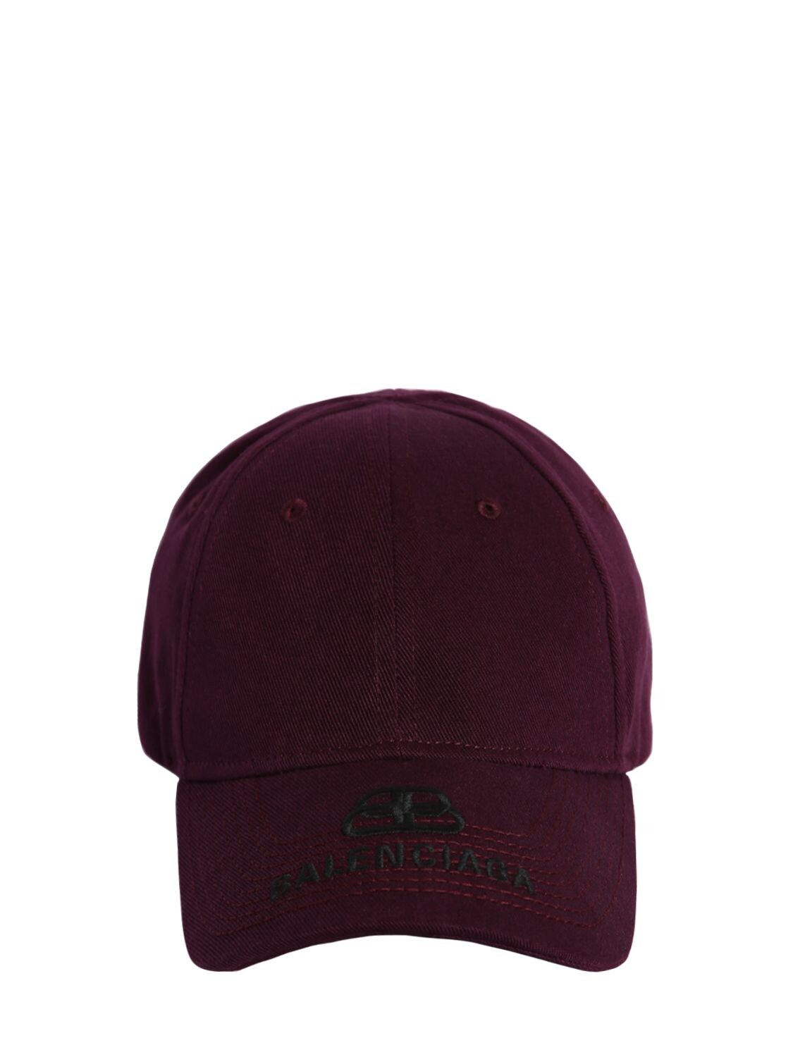 Balenciaga Bb Embroidered Logo Cotton Baseball Hat In Amaranto