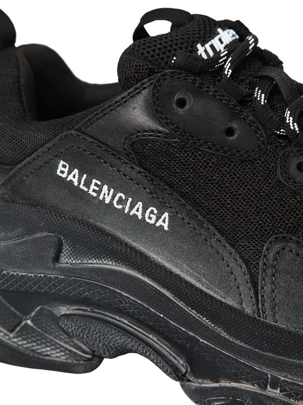 Balenciaga Triple S Black Pre distressed Bought from Depop