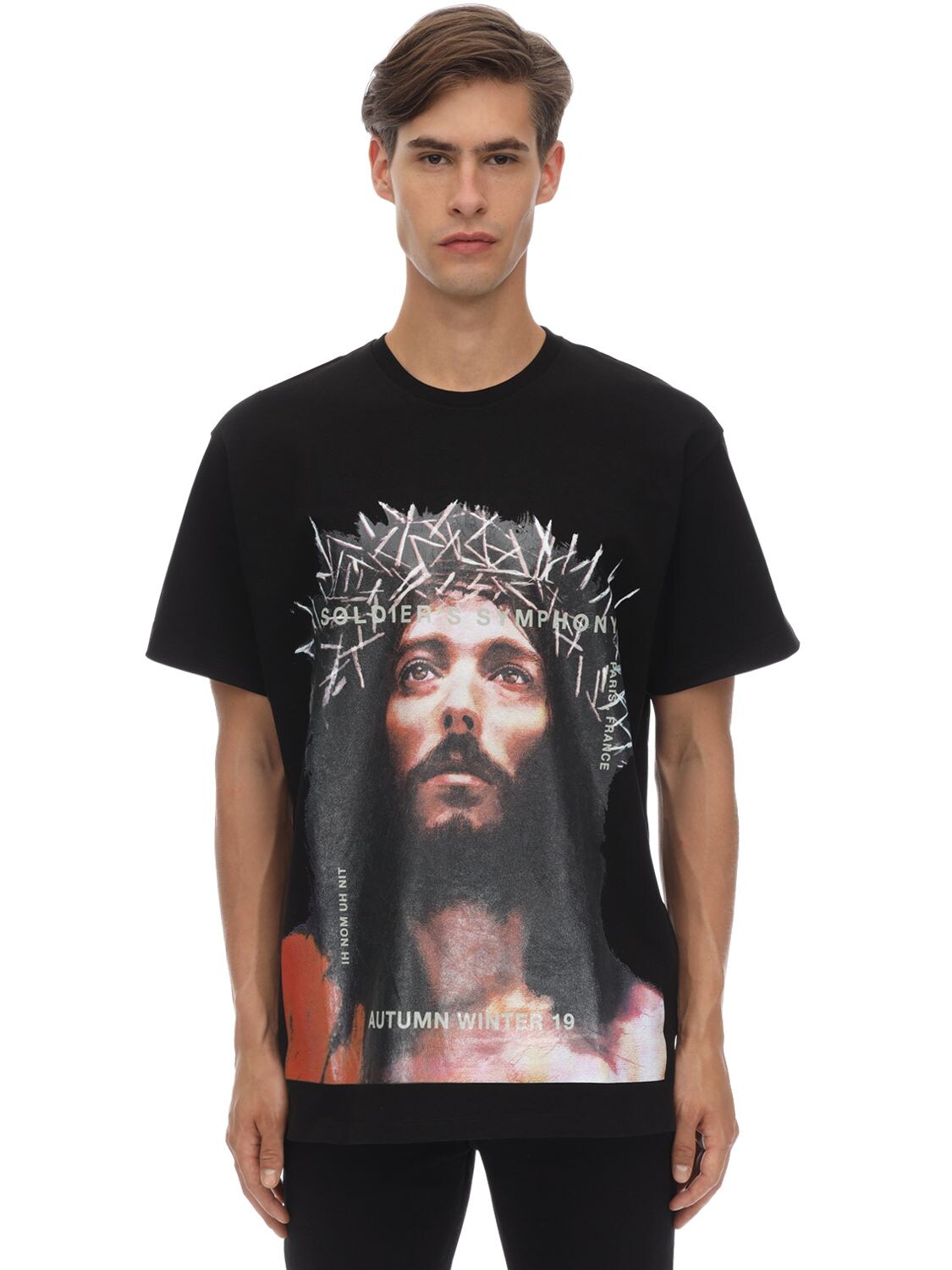 IH NOM UH NIT JESUS PRINTED COTTON JERSEY T-SHIRT,70IWDH024-MDA50