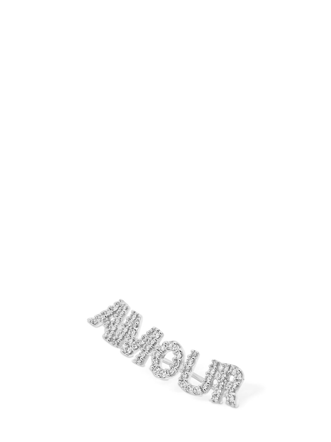 Apm Monaco 'amour' Mono Earring In Silver