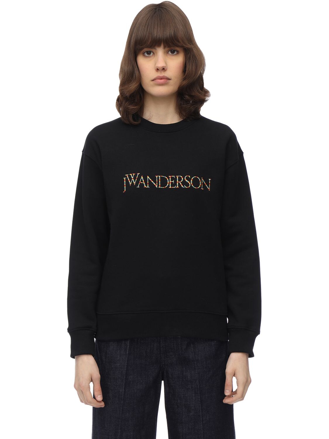 JW ANDERSON JWA LOGO EMBROIDERED COTTON SWEATSHIRT,70IWG8005-OTK50