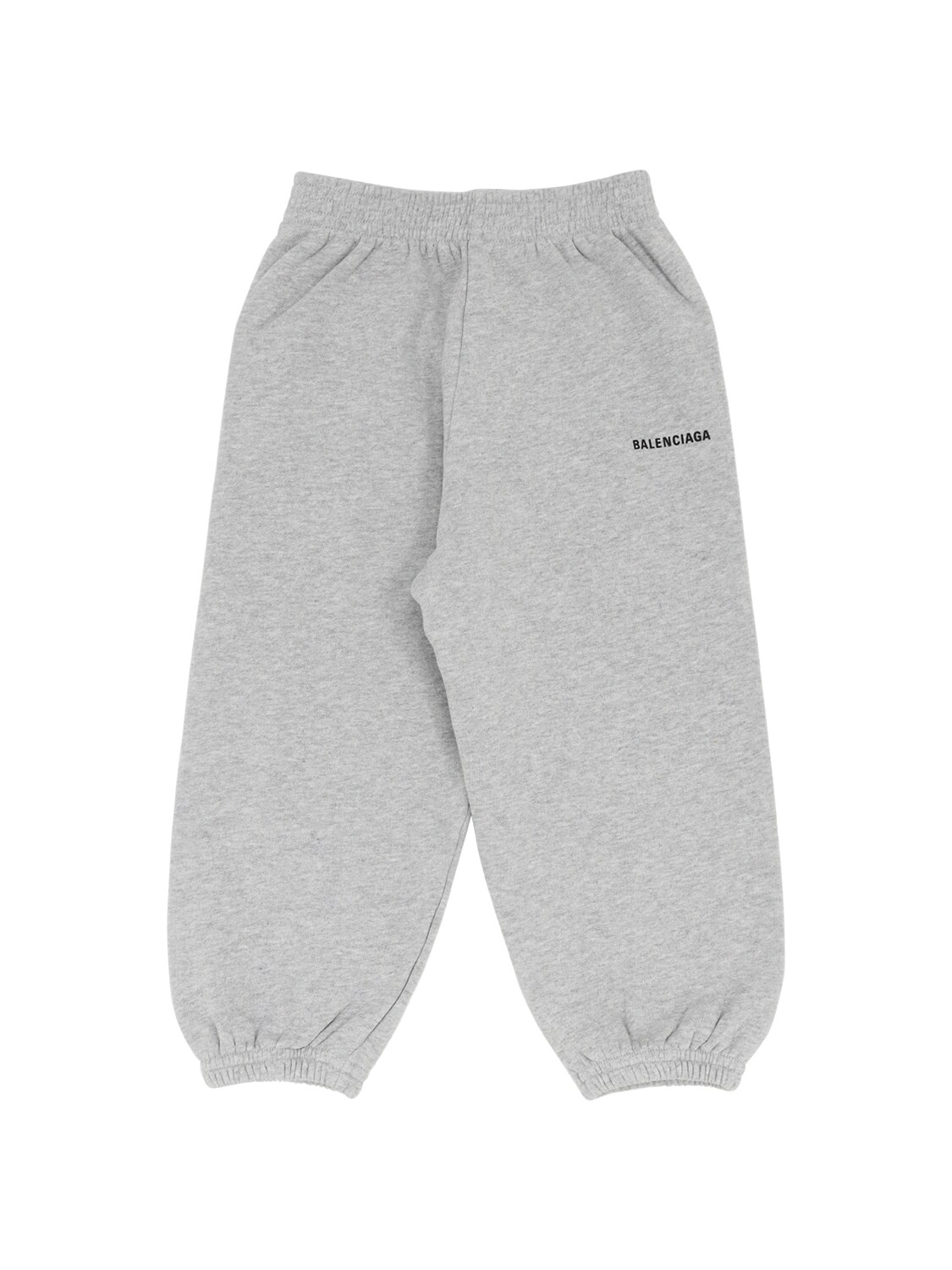 Balenciaga Kids' Logo Printed Cotton Sweatpants In Grey