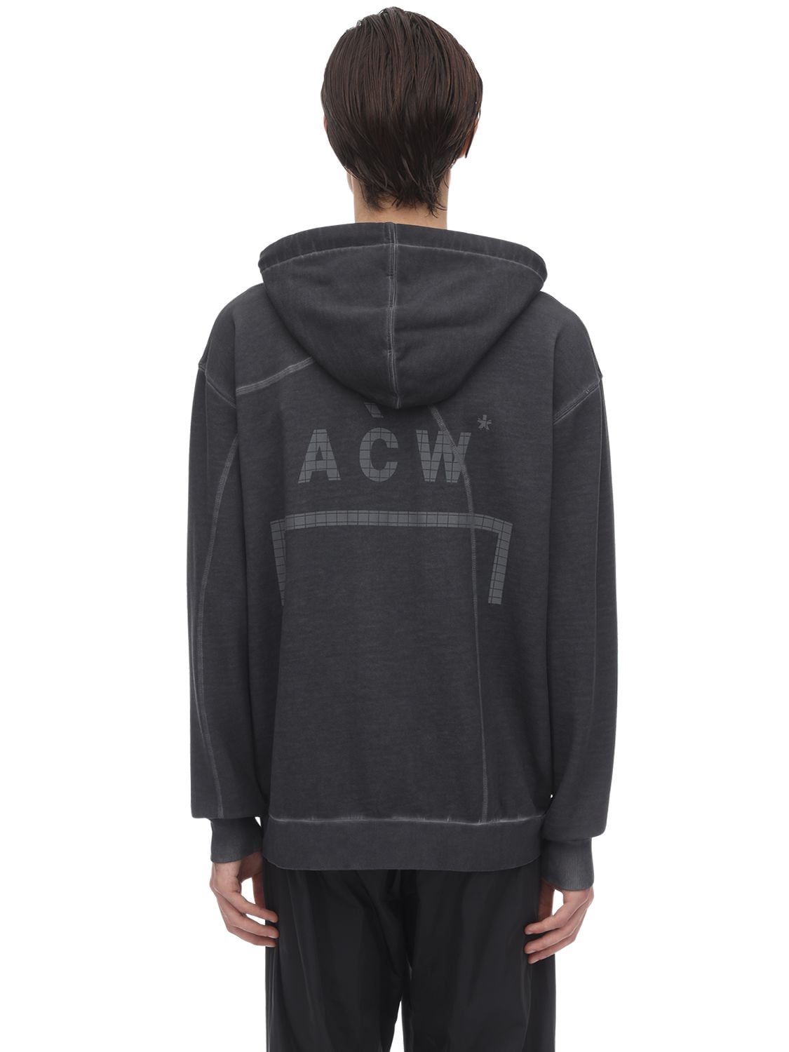 A-cold-wall* Zip-up Cotton Jersey Sweatshirt Hoodie In Grey