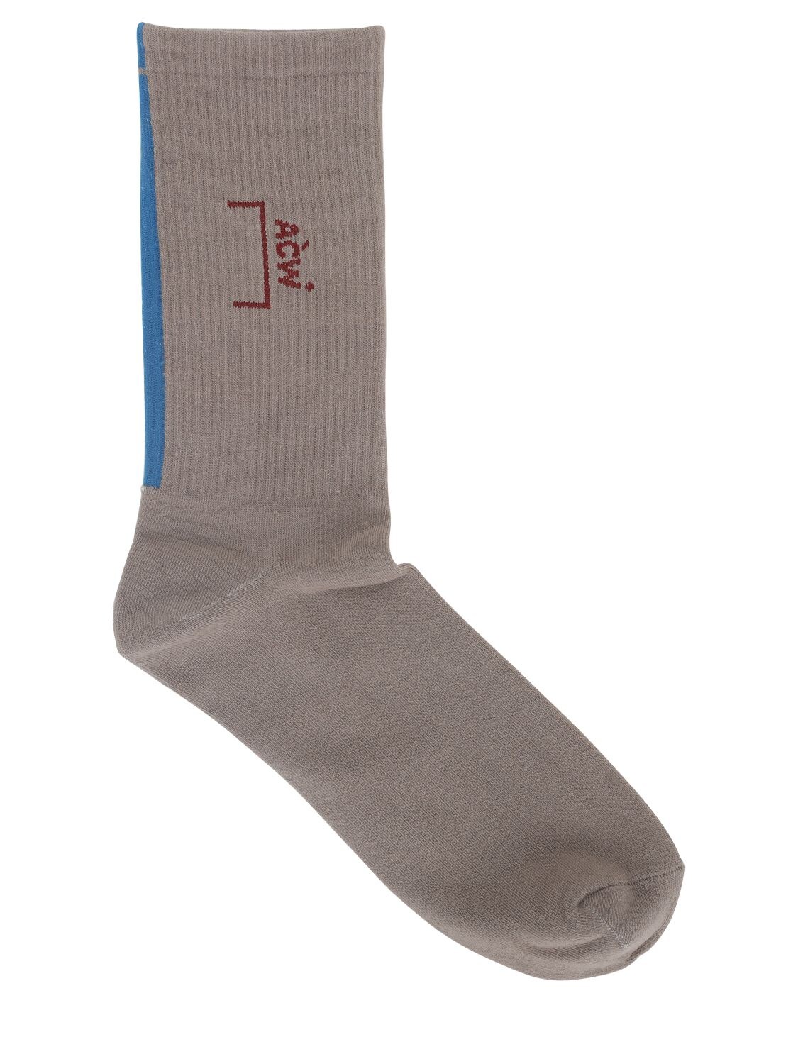 A-cold-wall* Cotton Logo Socks In Brown