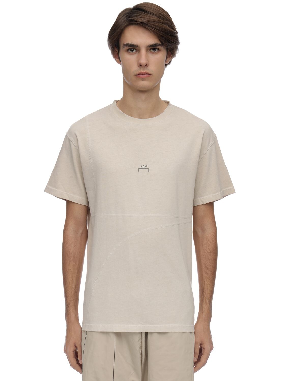 A-cold-wall* Printed Cotton Jersey T-shirt In Beige