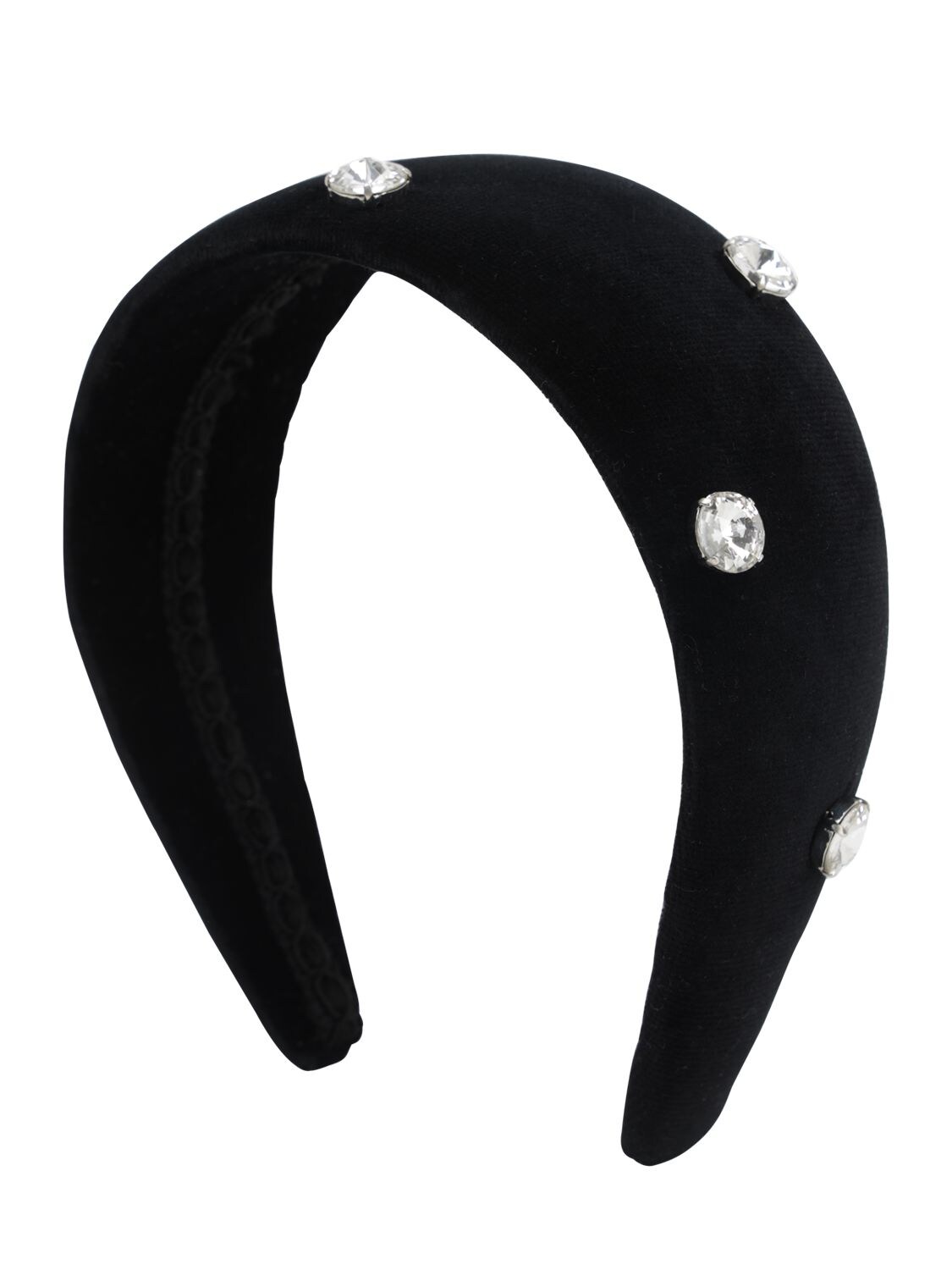 Ca&lou Anastasia Crystal Velvet Effect Headband In Black
