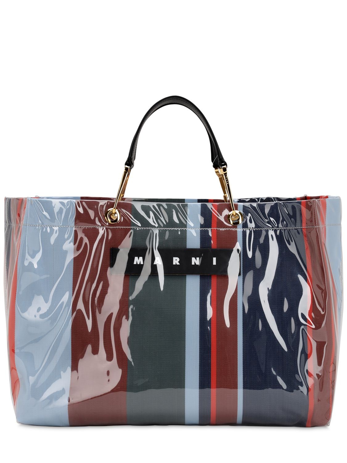 Marni Glossy Grip Large Square Tote Bag In Lacquer
