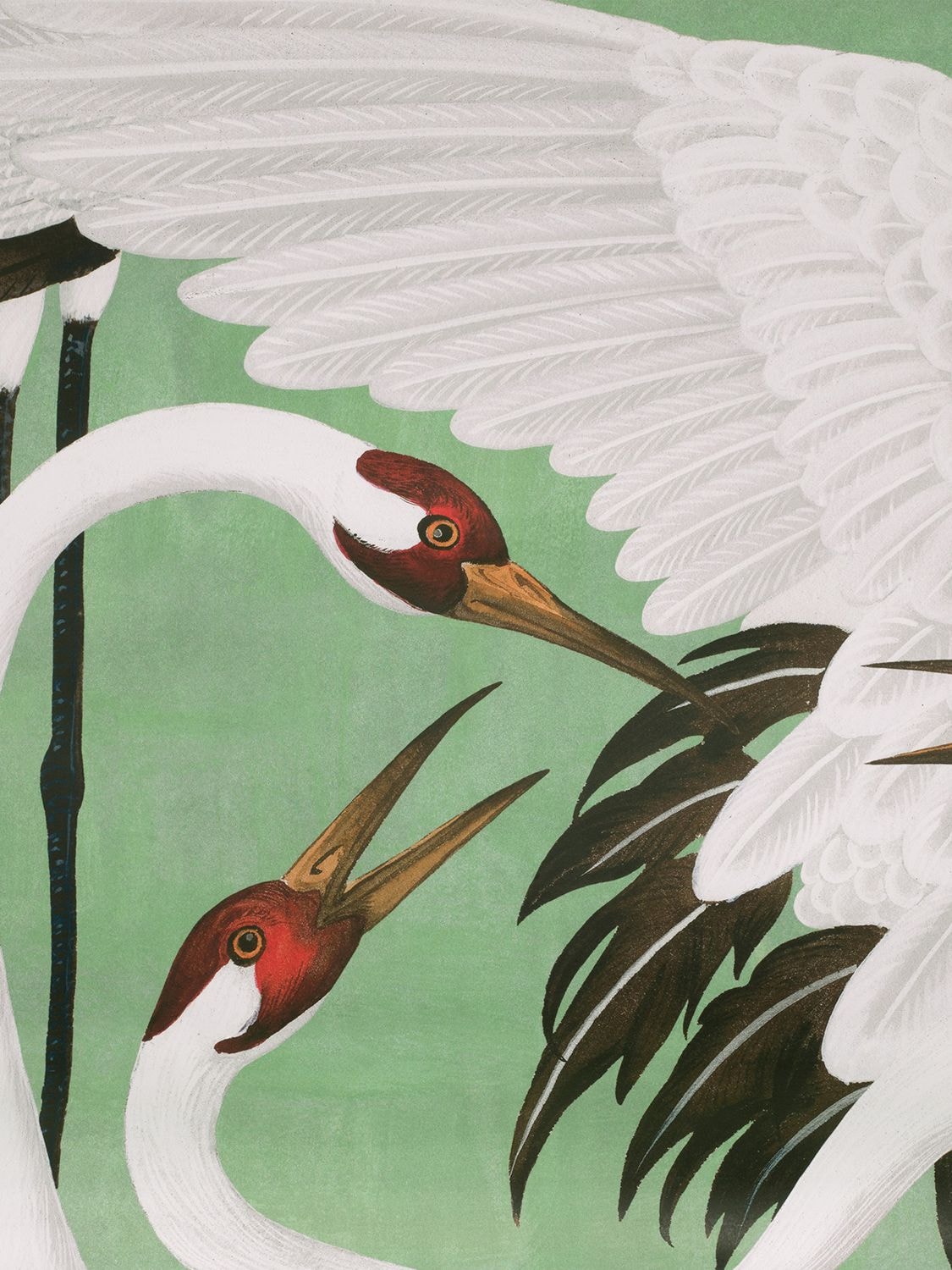 Gucci Heron Printed Wallpaper Panels In Green Print