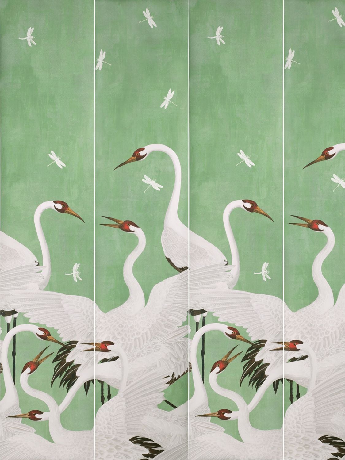 Shop Gucci Heron Printed Wallpaper Panels In Green Print