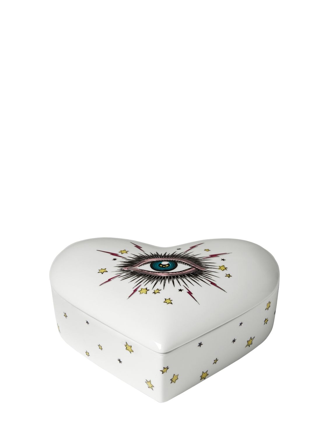 Gucci Star Eye Heart-shaped Porcelain Box In Creamy White
