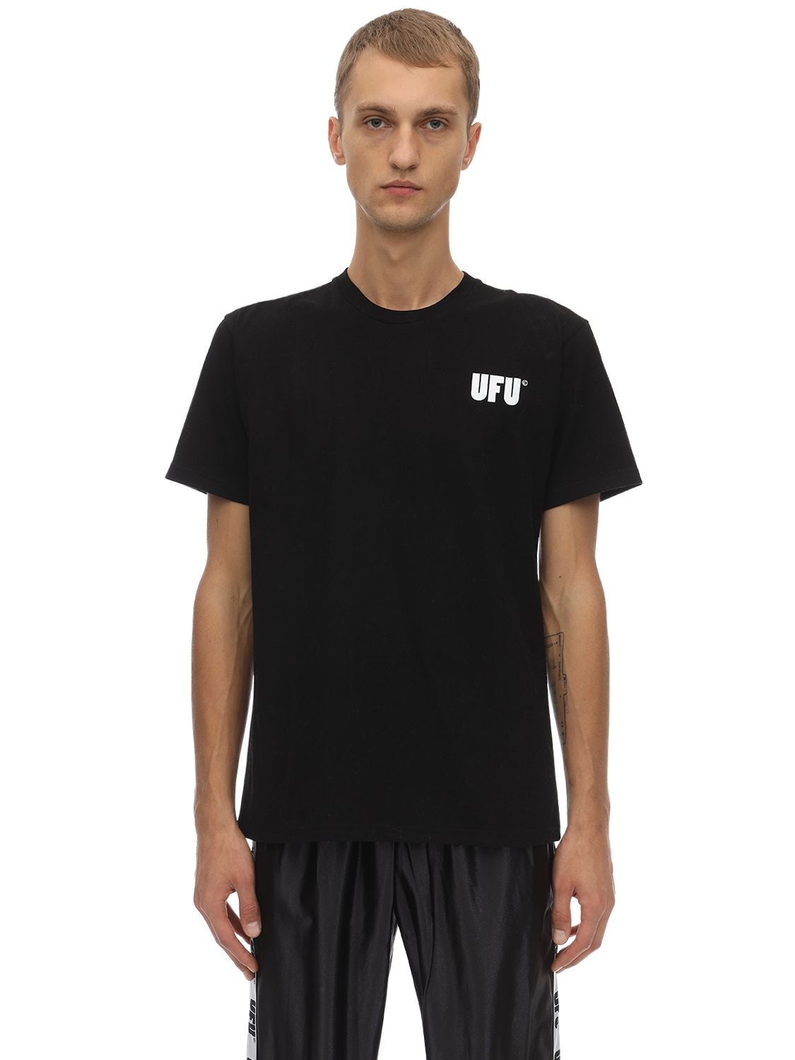 Ufu - Used Future Ufu Ad Cotton Jersey T-shirt In Black