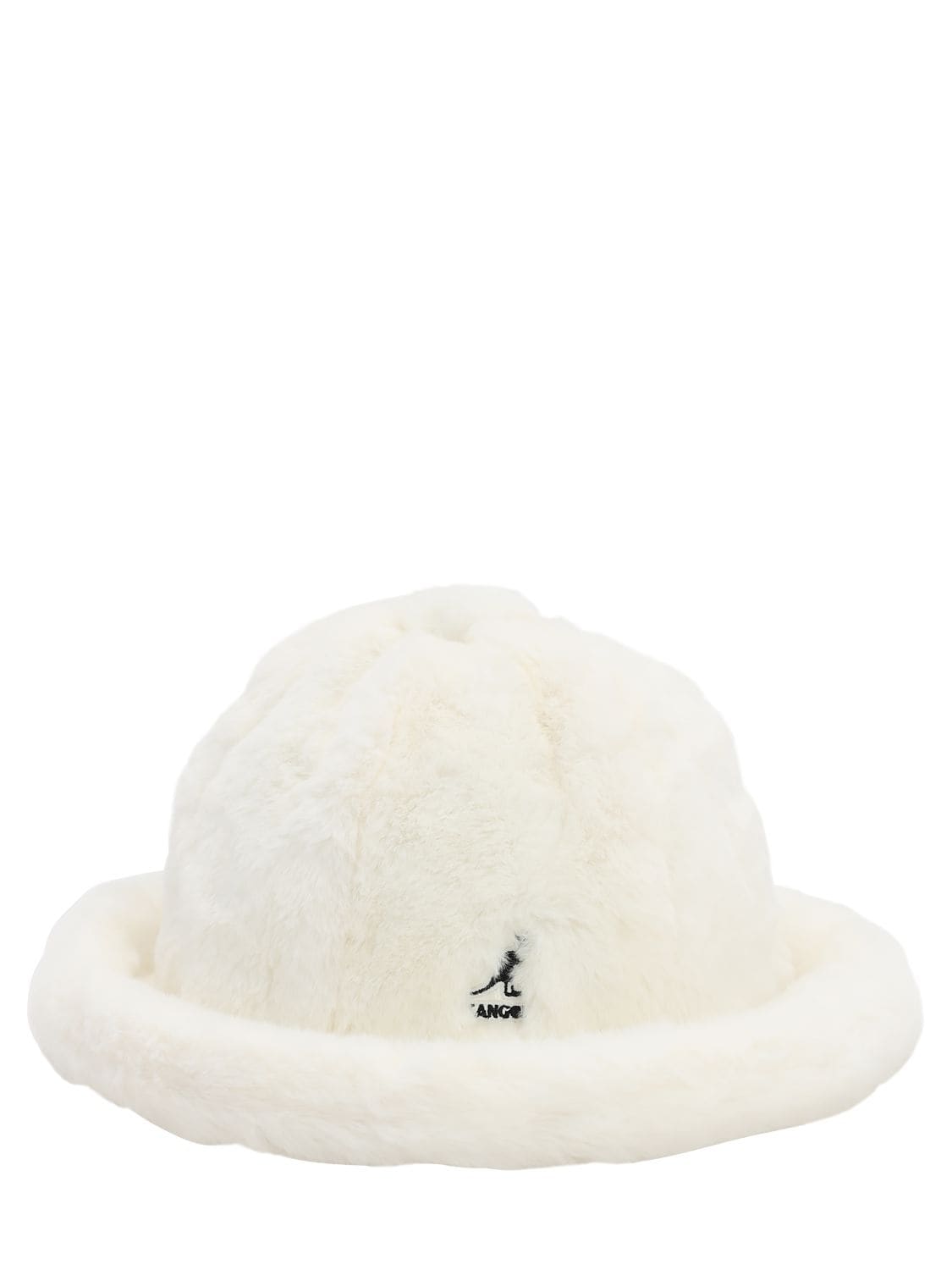 Kangol Faux Fur Bucket Hat In White