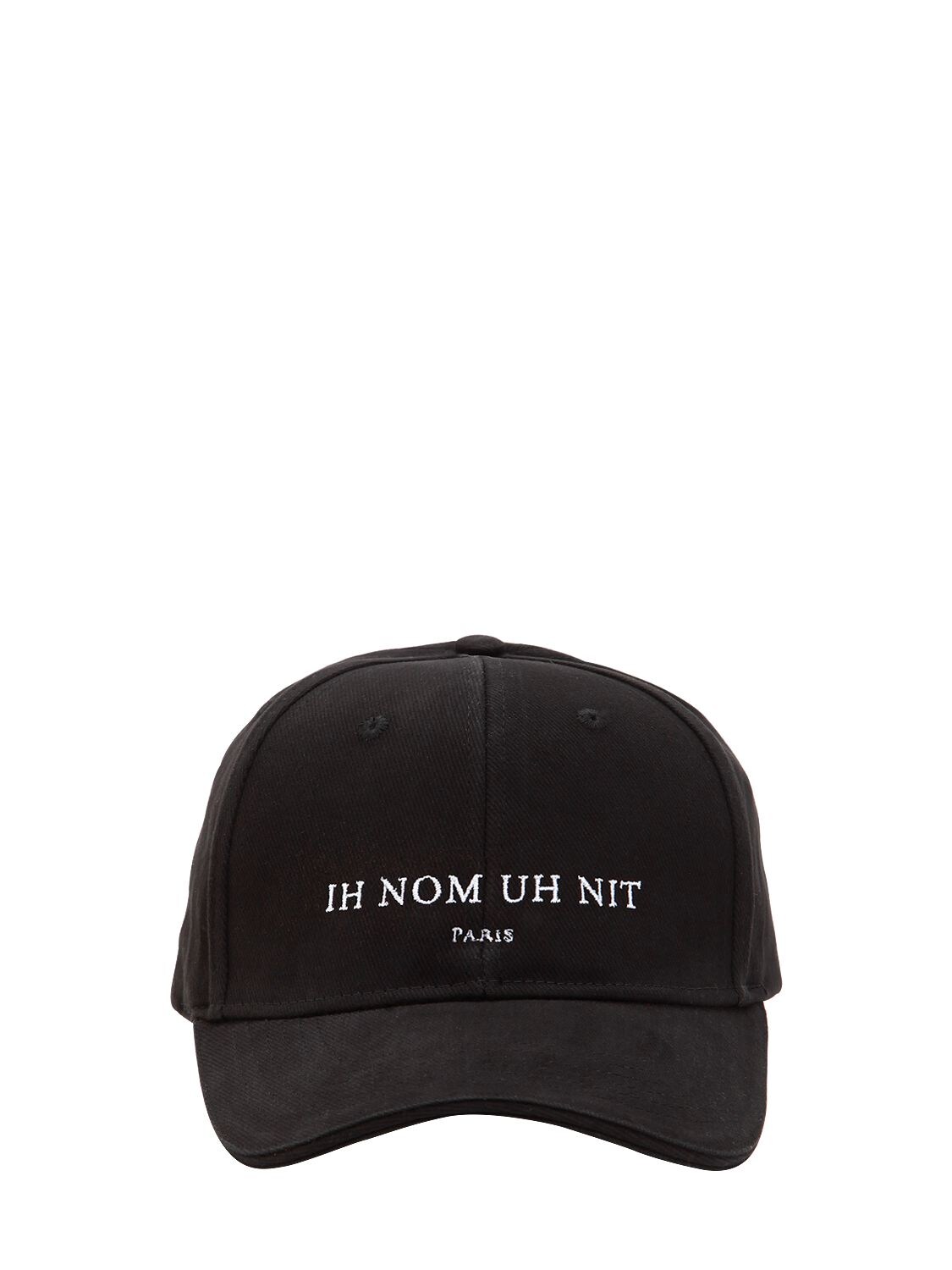 Ih Nom Uh Nit Embroidered Cotton Canvas Baseball Hat In Black