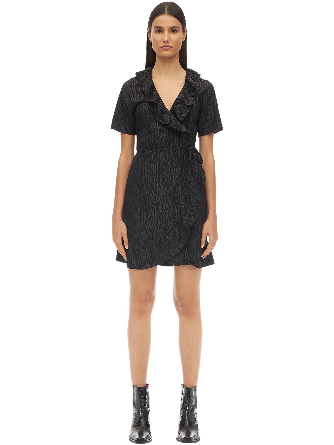 The People Vs Magdalena Rayon Dress In Black,grey
