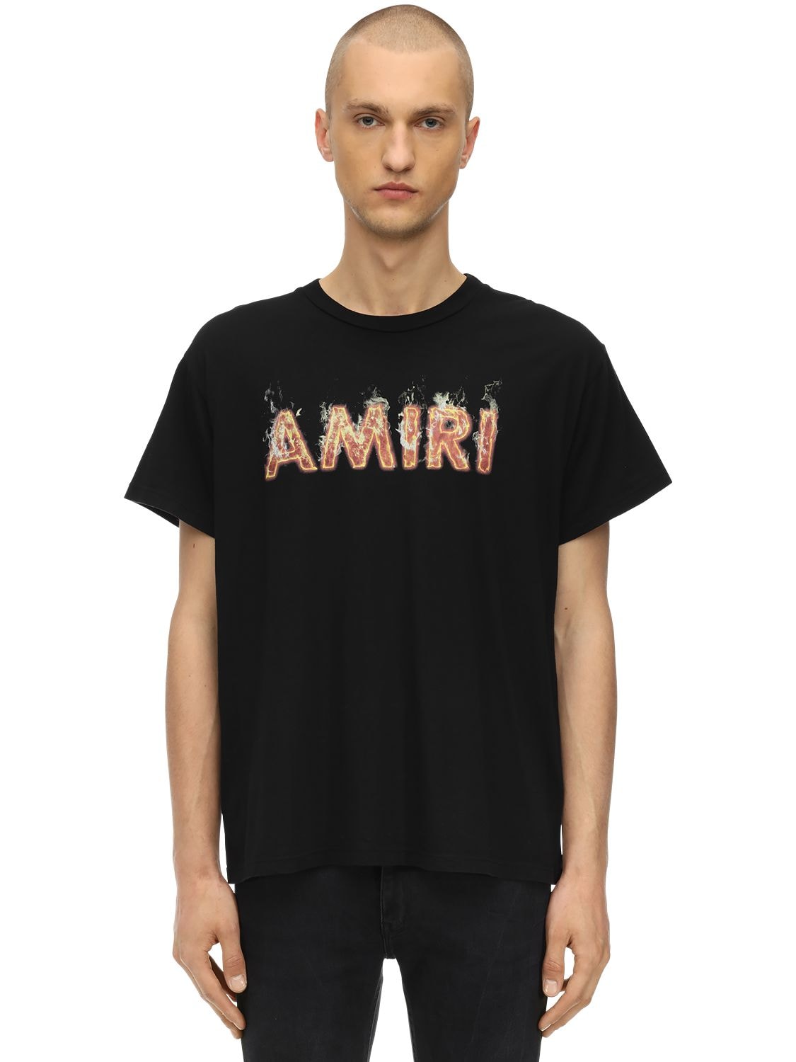 AMIRI “FLAME”印图纯棉平纹针织T恤,70IWUE008-VEFS0