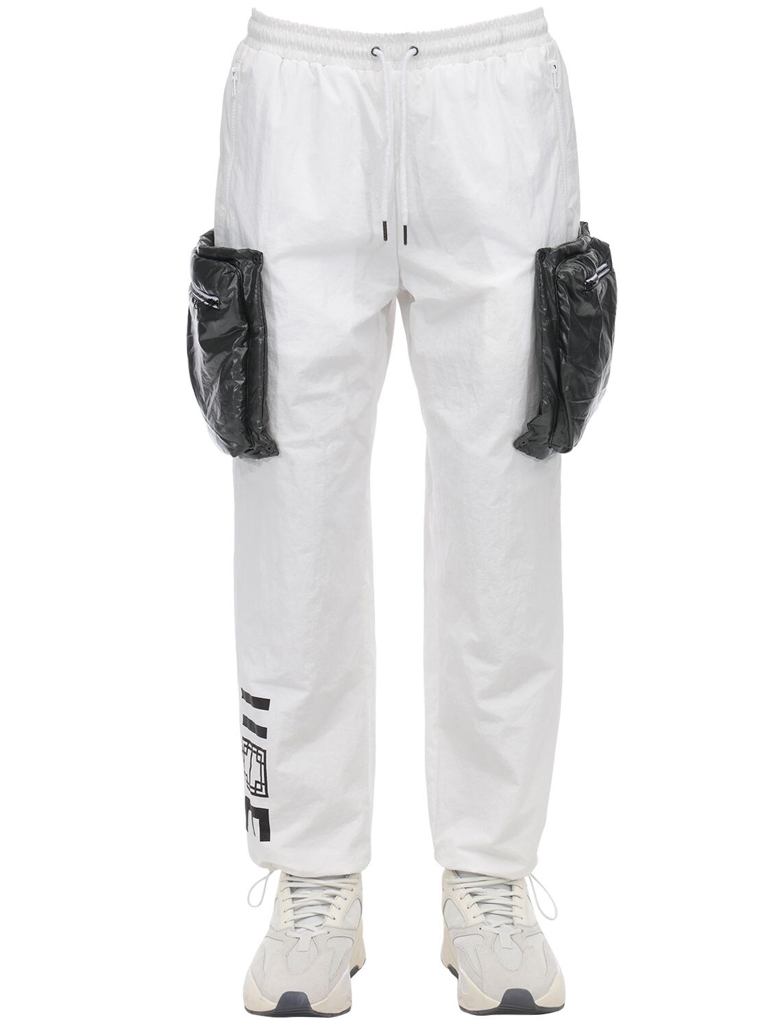 Iise Nylon Pants W/padded Pockets In White