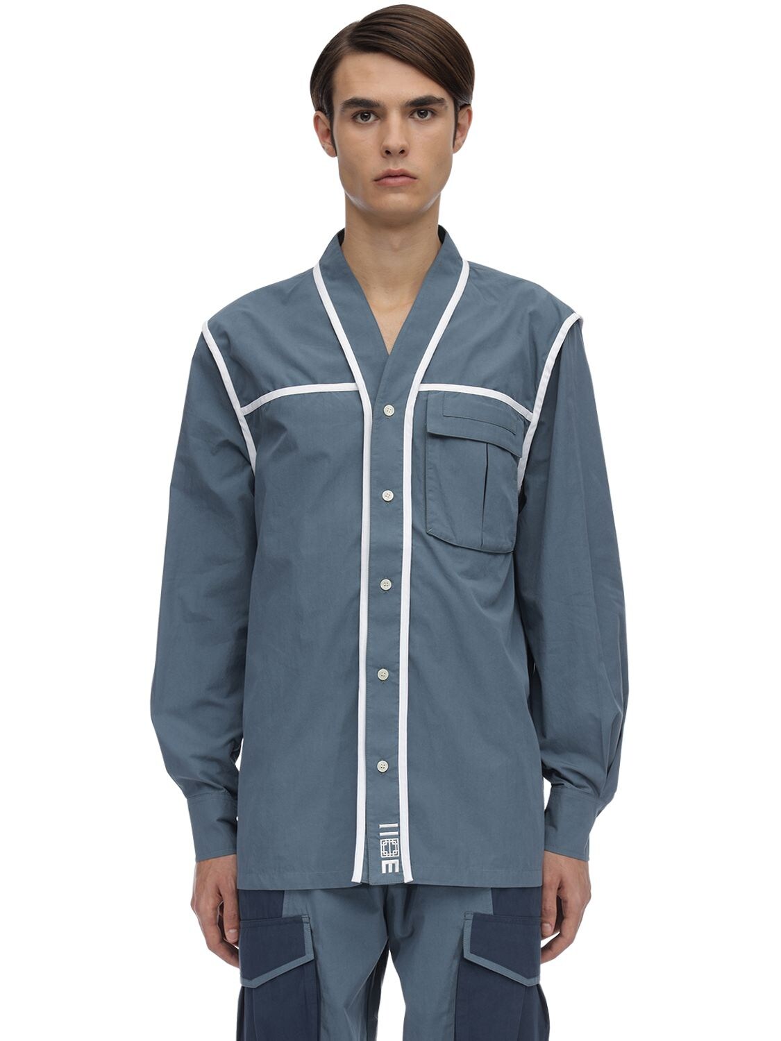 Iise Hanbok Cotton & Nylon Shirt In Blue