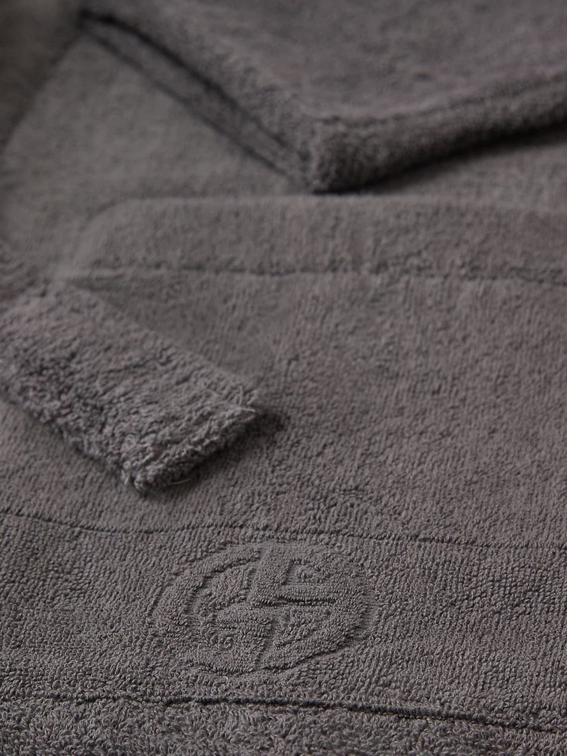 Shop Armani Collezioni Dorotea Cotton Bathmat In Dark Grey