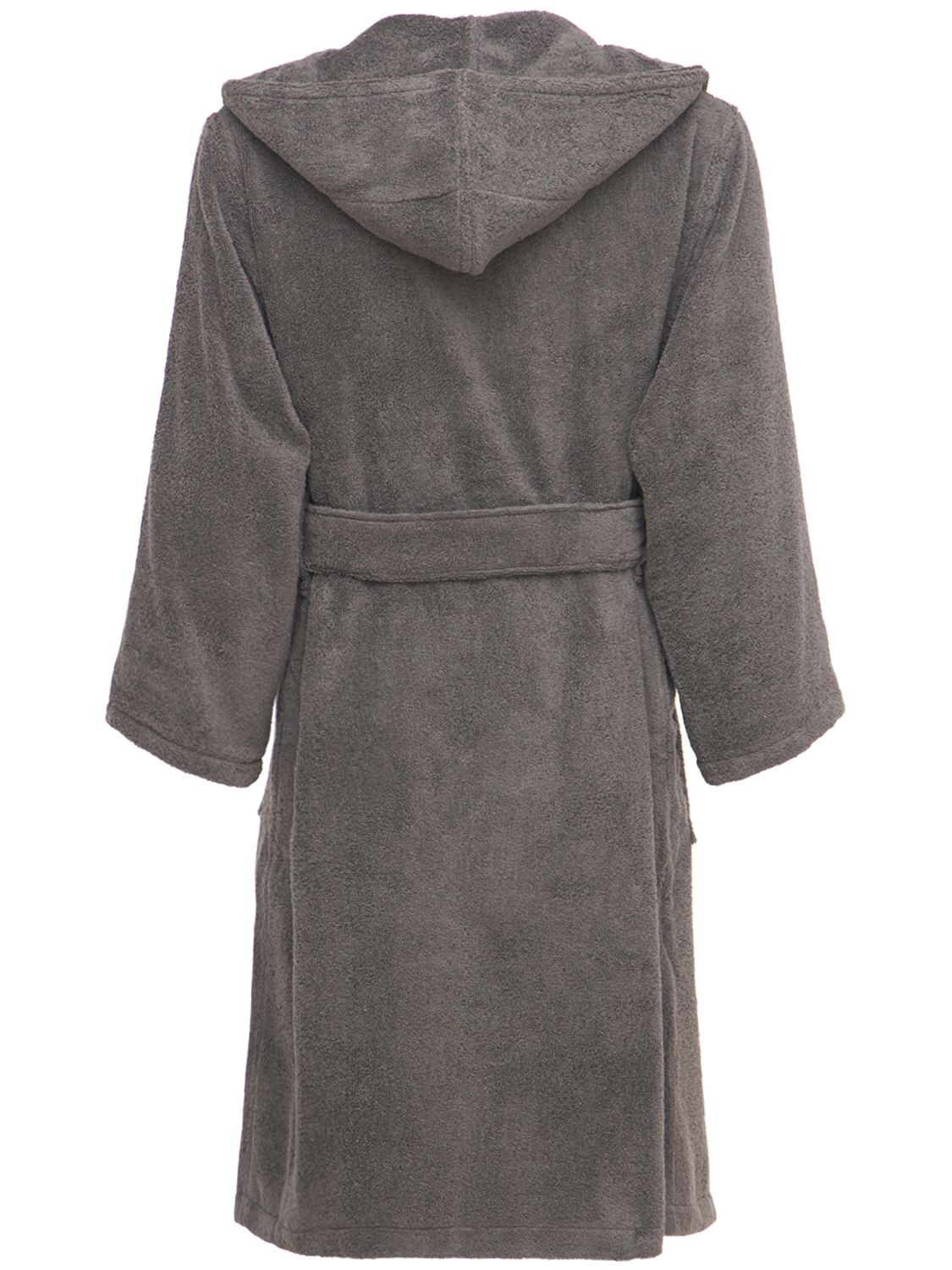 Shop Armani/casa Dorotea Cotton Bathrobe In 灰色