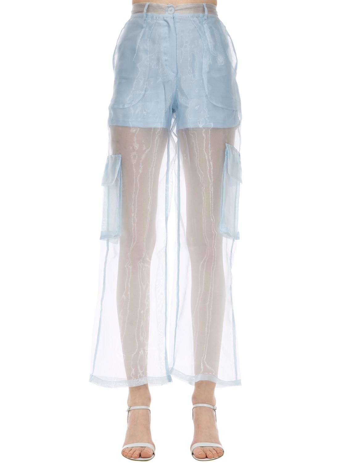 Aéryne Penion Organza Trousers In Light Blue