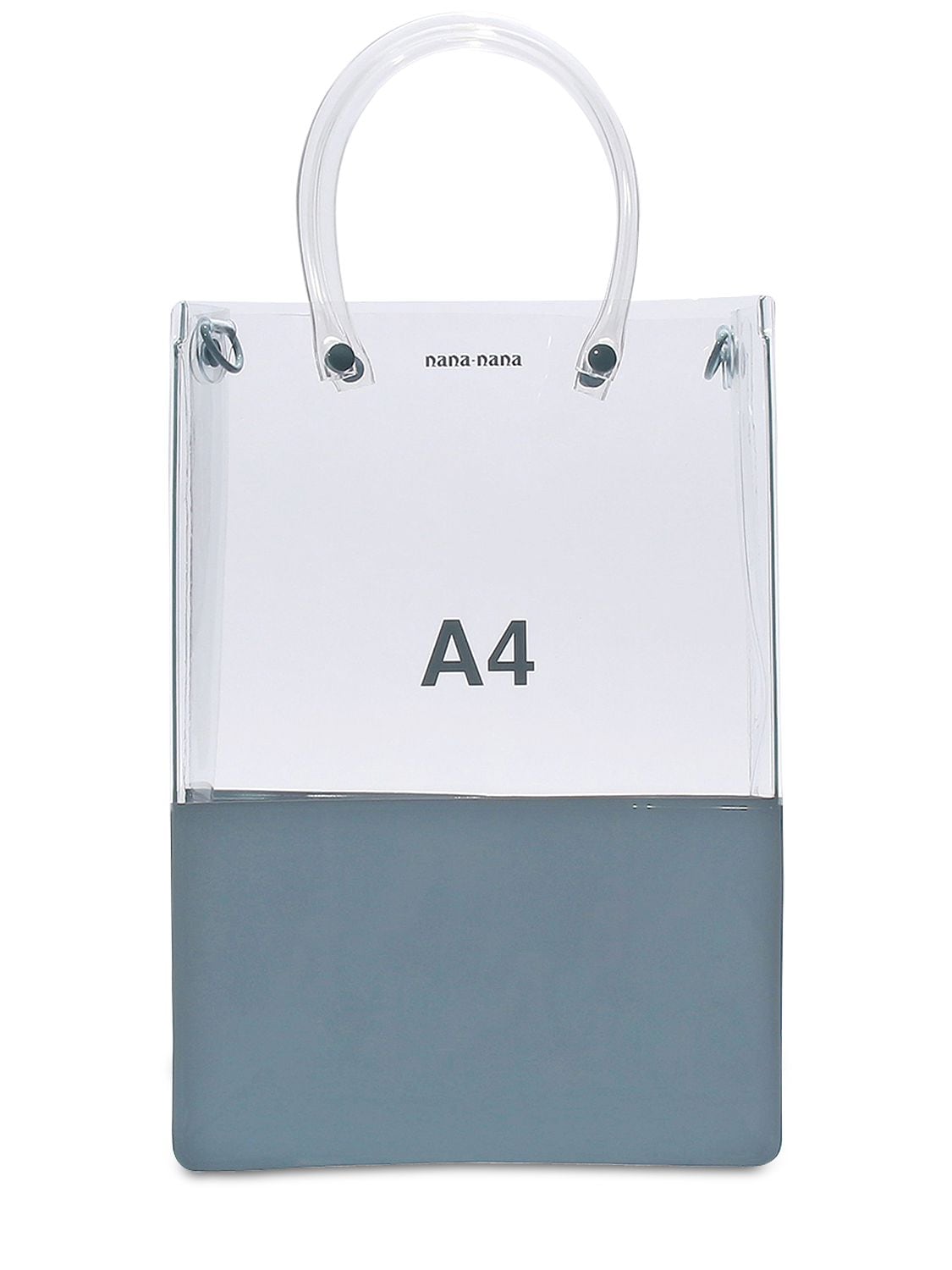 Nana-nana A4 Pvc Shopping Bag In Clear,grey