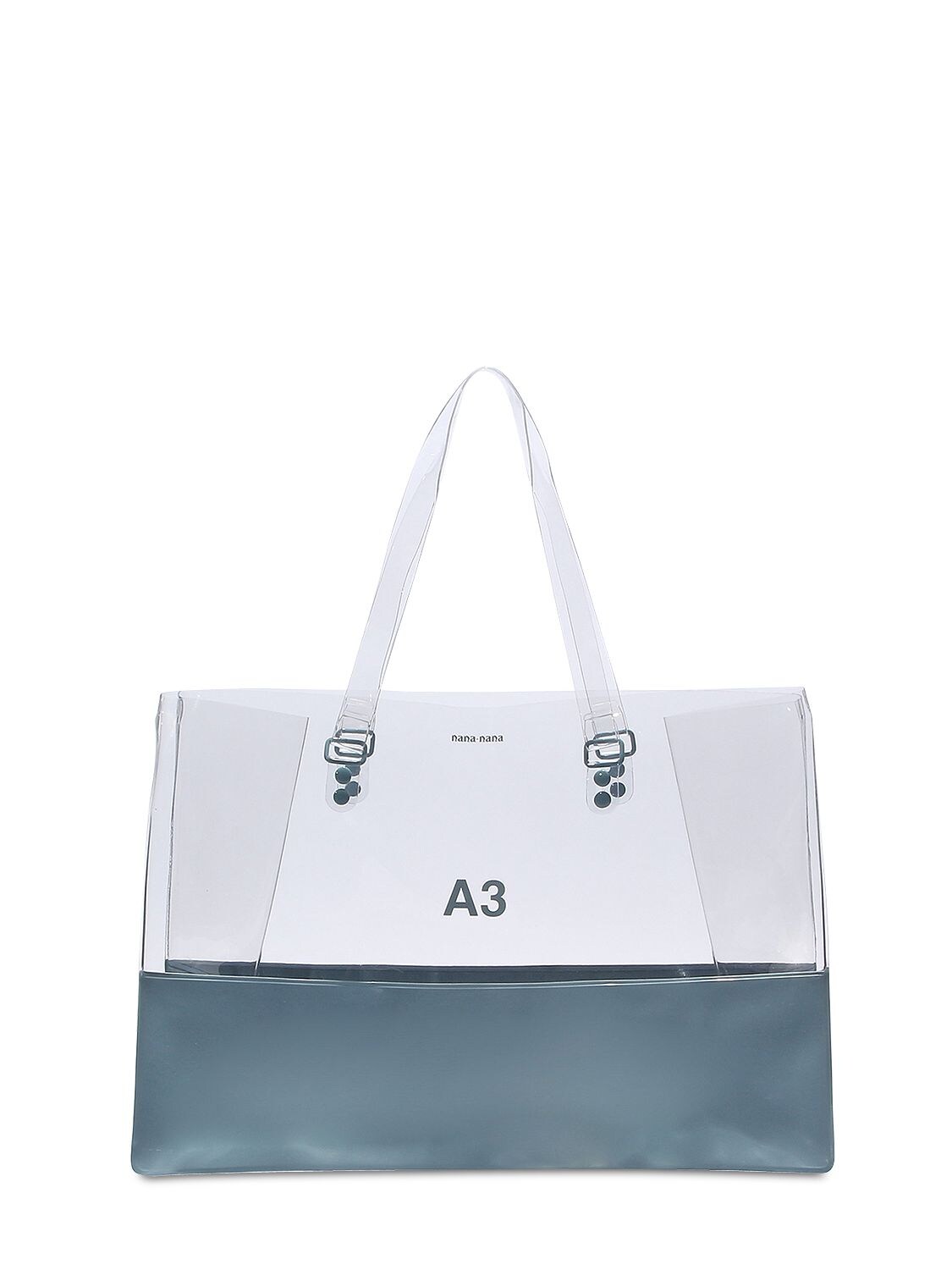 Nana-nana A3 Pvc Shopping Tote Bag In Clear,grey