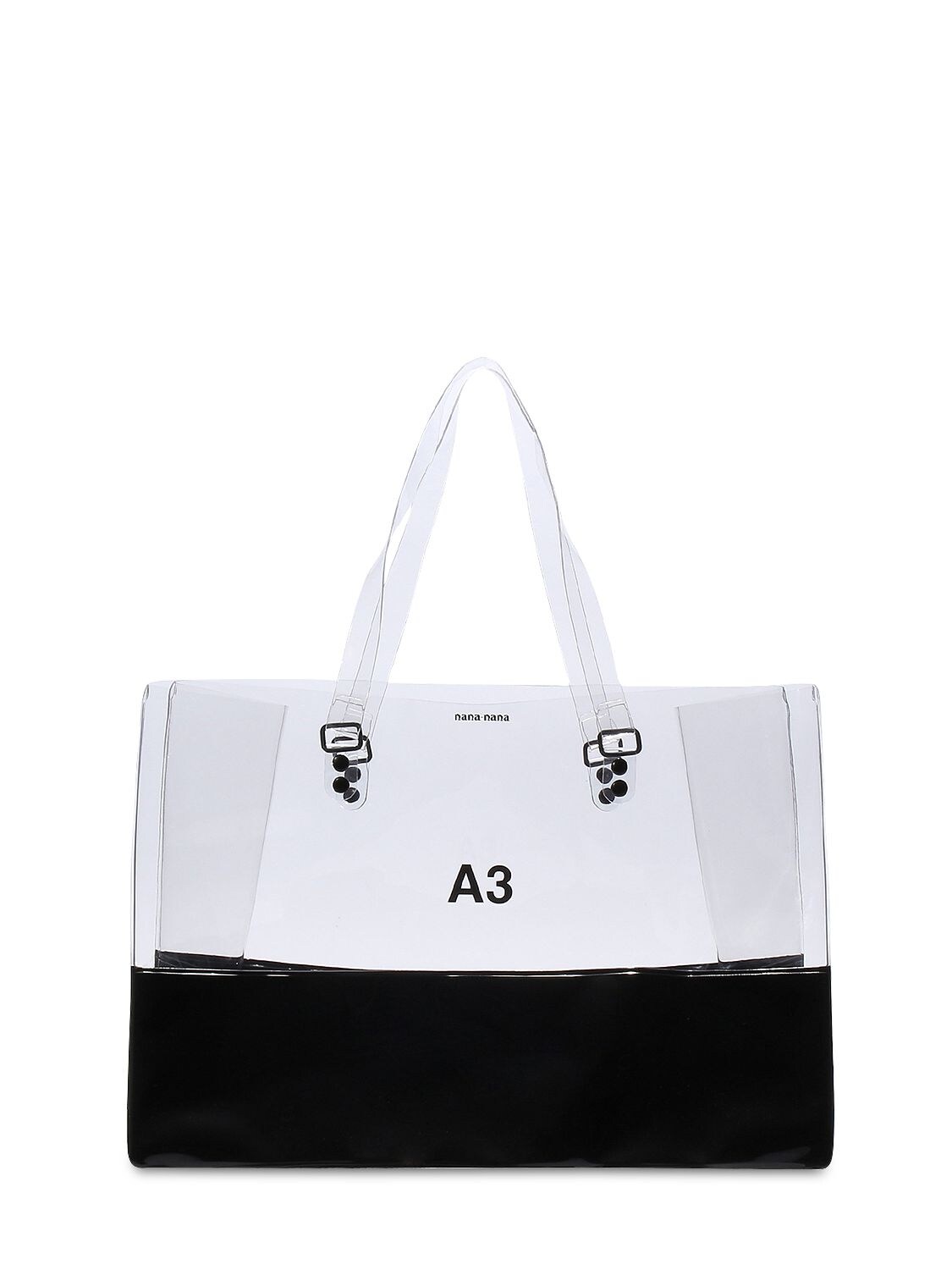 Nana-nana A3 Pvc Shopping Tote Bag In Transparent,black