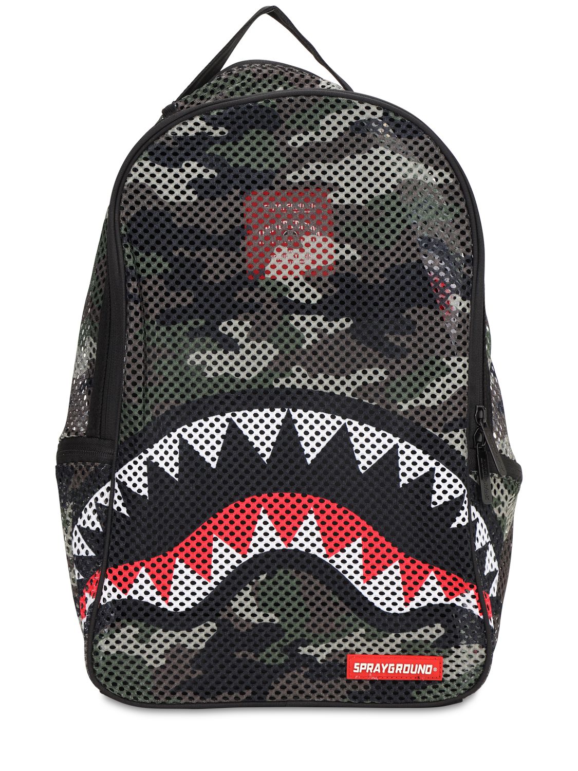 sprayground shark camo mesh backpack