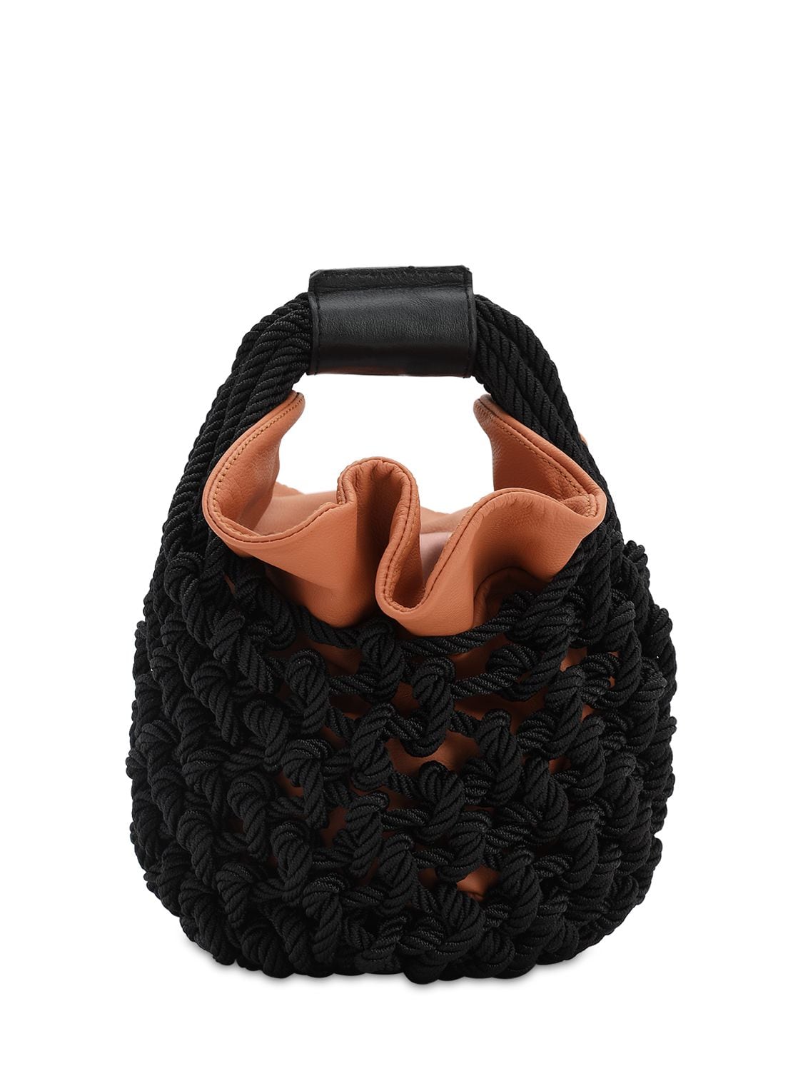 Johanna Ortiz Escucho El Pacifico Ruby Knit Bucket Bag In Black