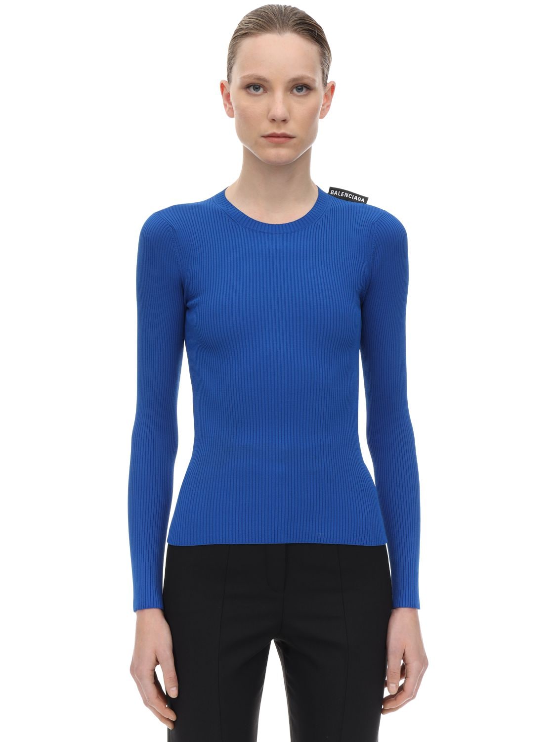 blue balenciaga sweater