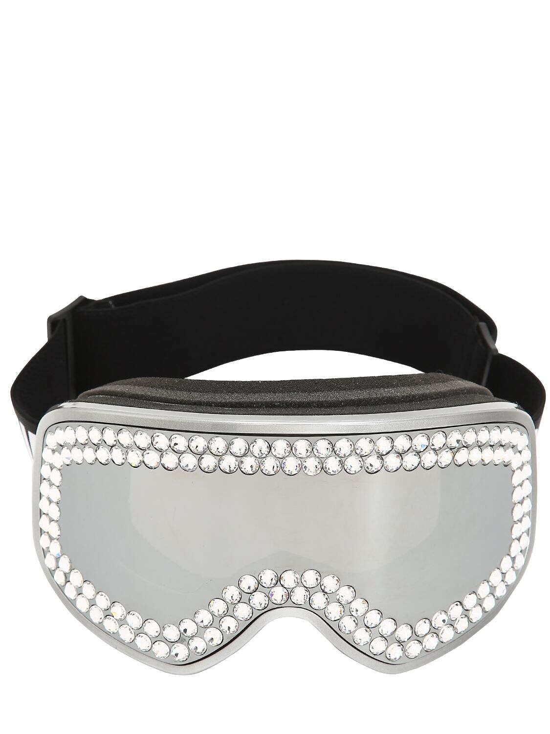 Philipp Plein Crystal Embellished Frame Goggles In White