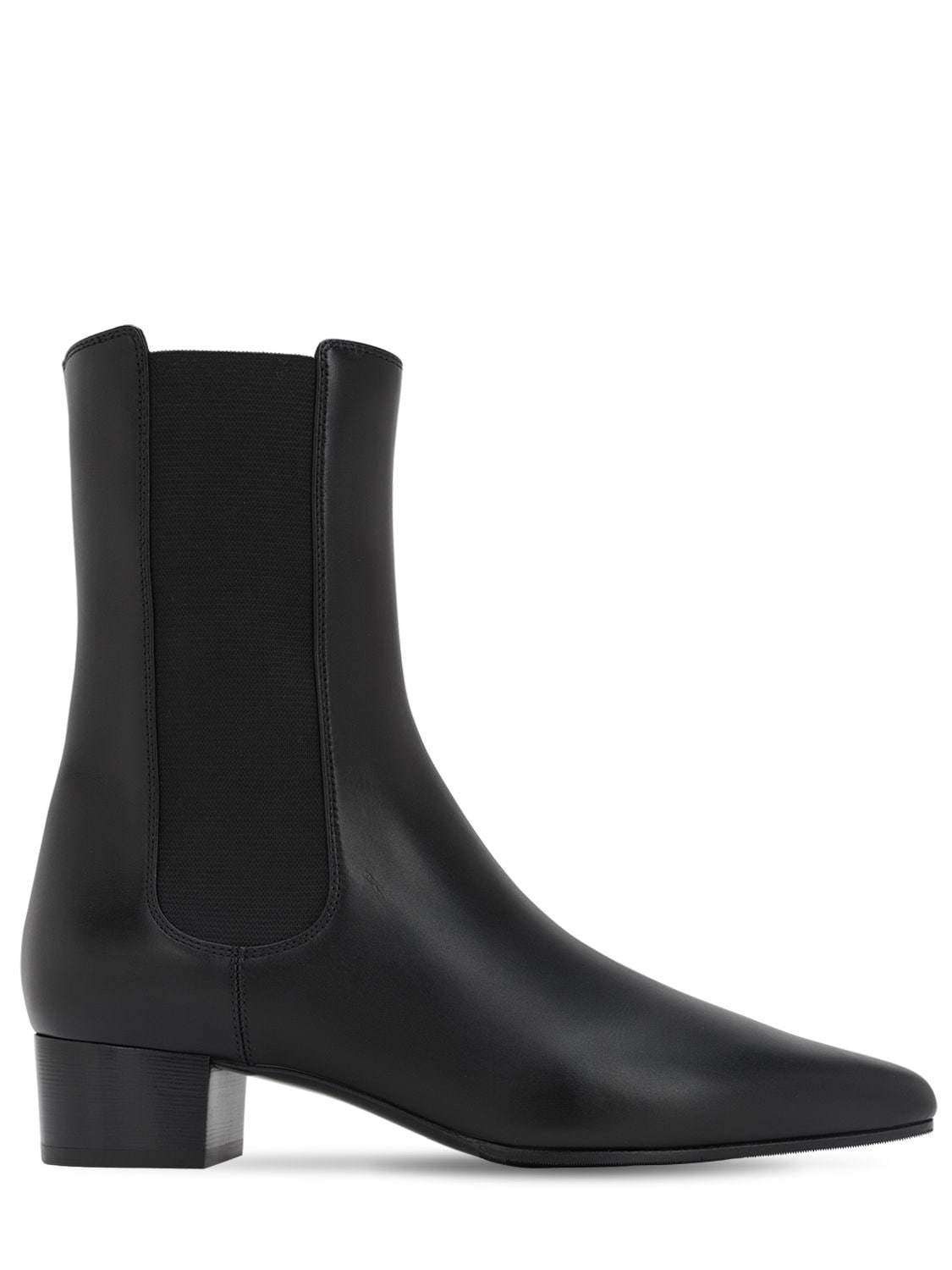 The Row 30mm British Leather Ankle Boots In Black | ModeSens