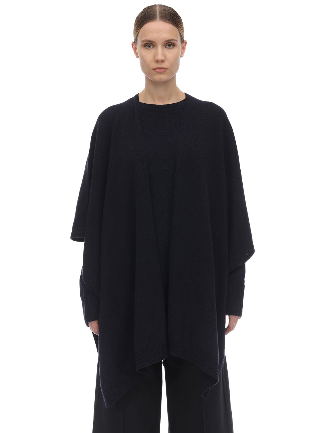 The Row Hern Cashmere Cape In Navy