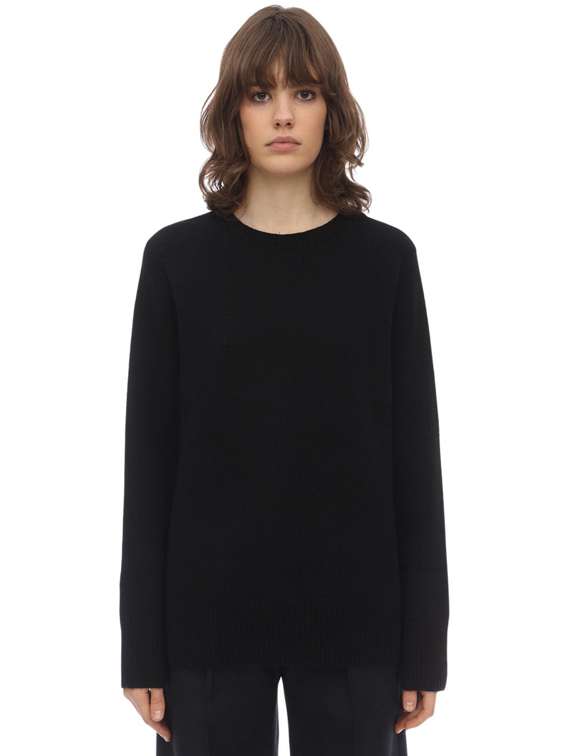 The Row Sibel Wool & Cashmere Knit Sweater In Black