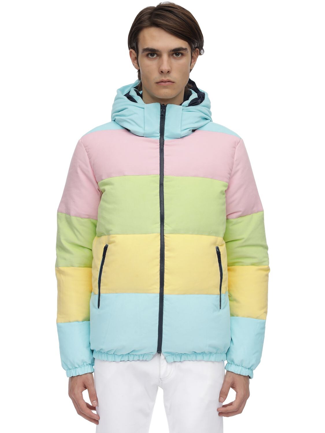 reversible down jacket with hood