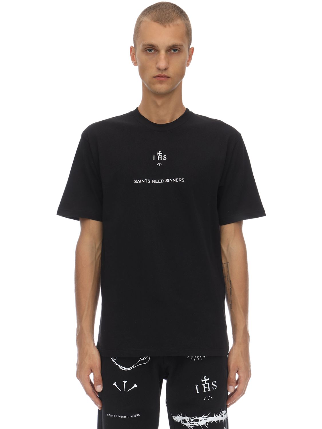 T-shirt Aus Baumwolljersey "sns"