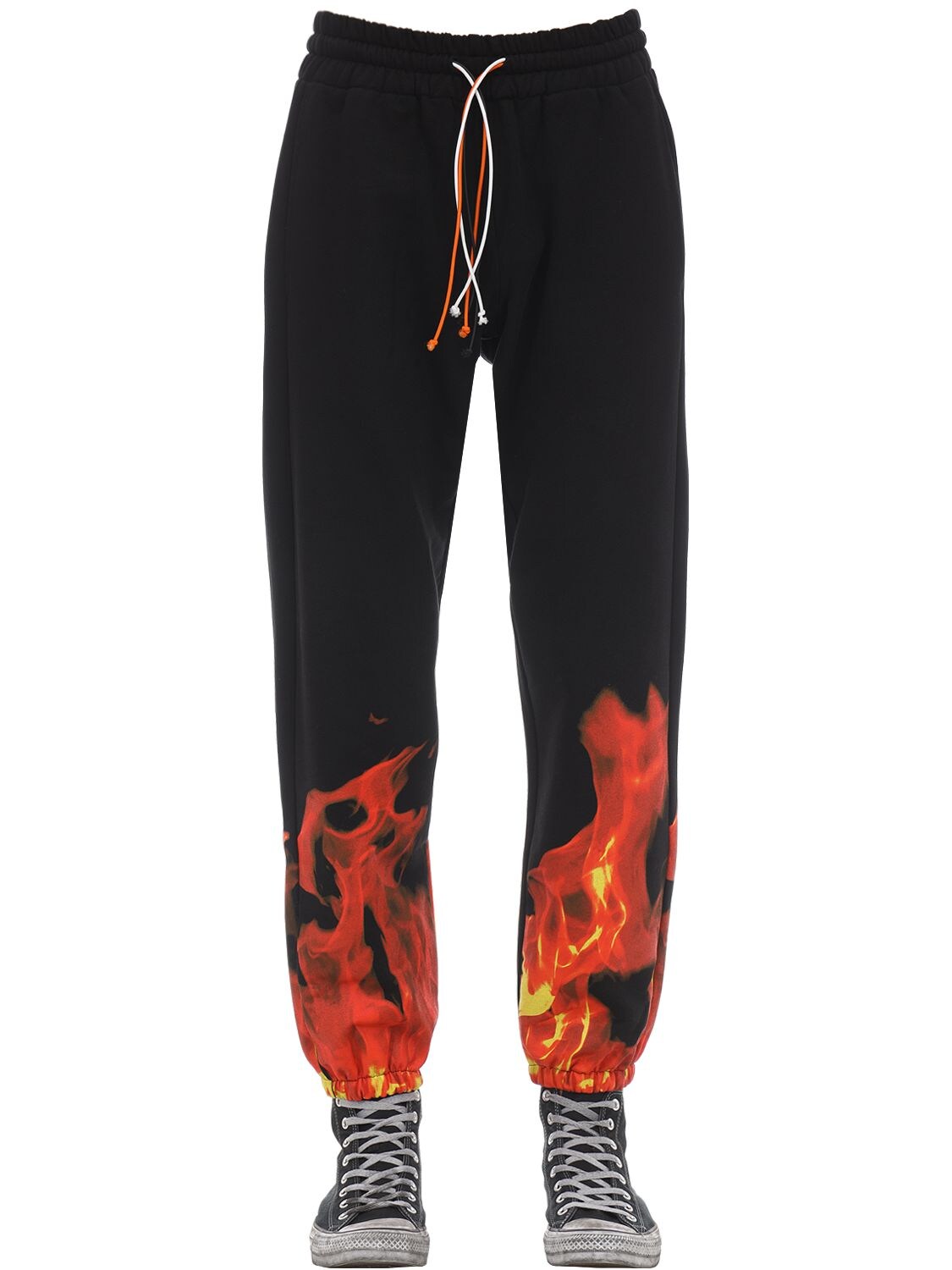 Ihs "flames" Cotton Sweatpants In Black