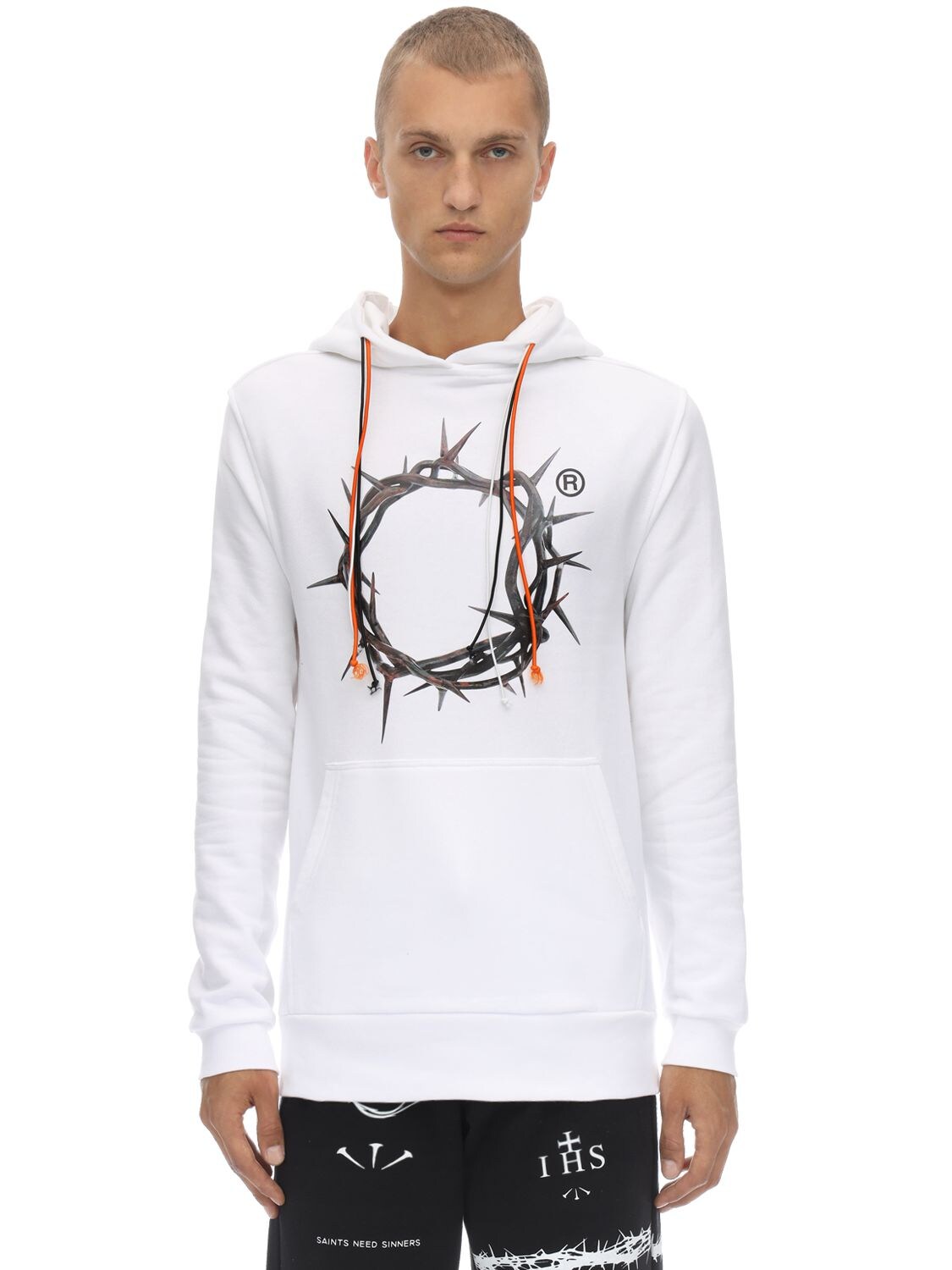 Ihs "flames" Crown Of Thrones Hoodie In White