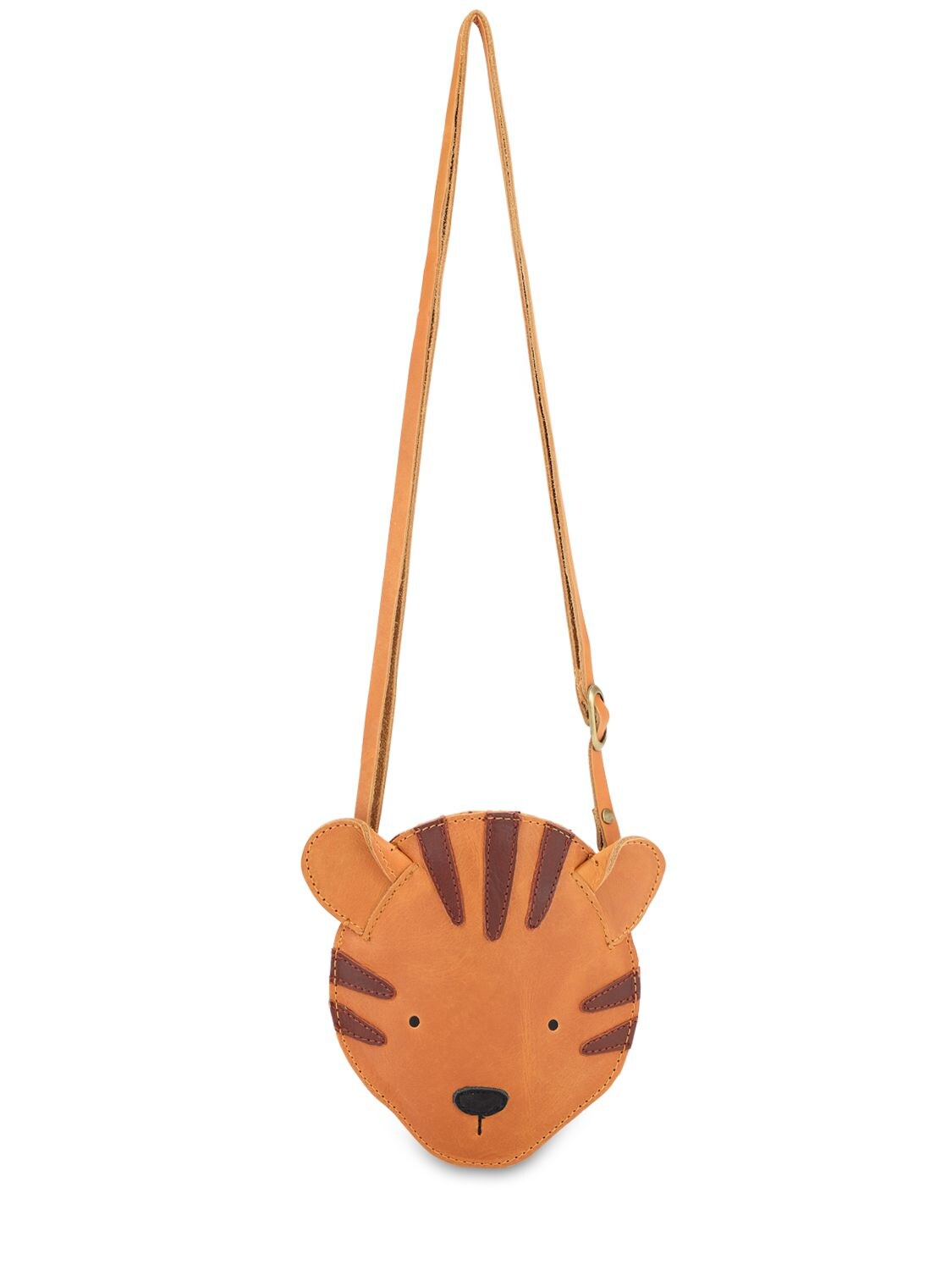 Donsje Kids' Leather Tiger Shoulder Bag In Brown