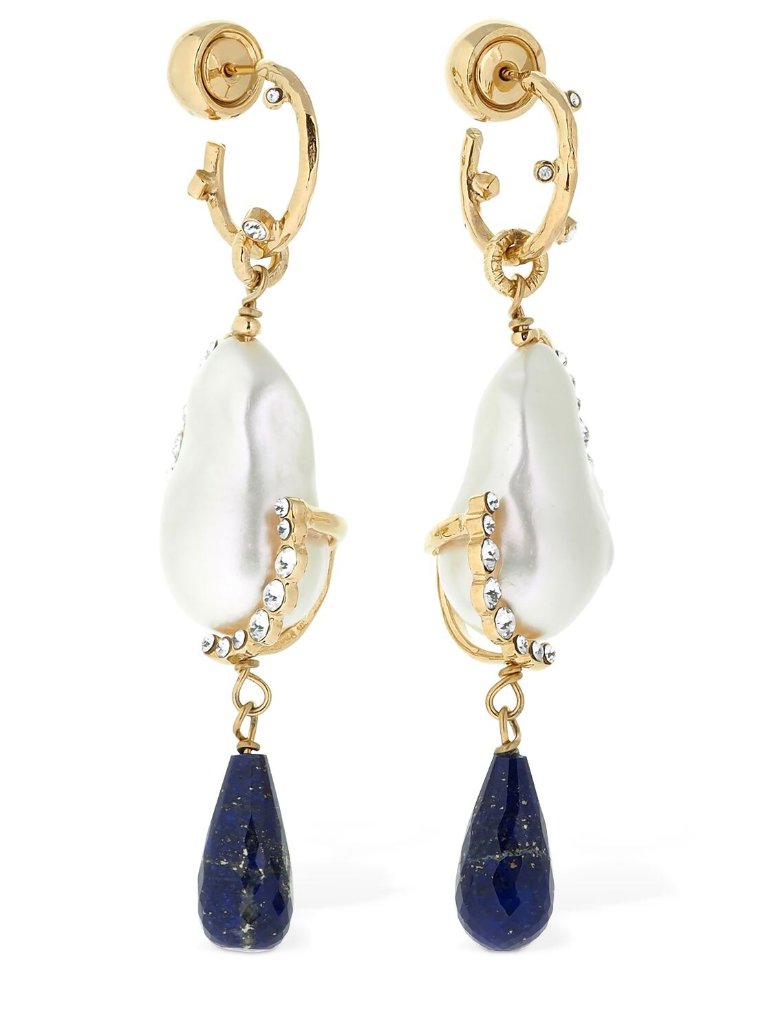 Givenchy Midnight Lapis Lazuli Drop Earrings In Gold,blue,white