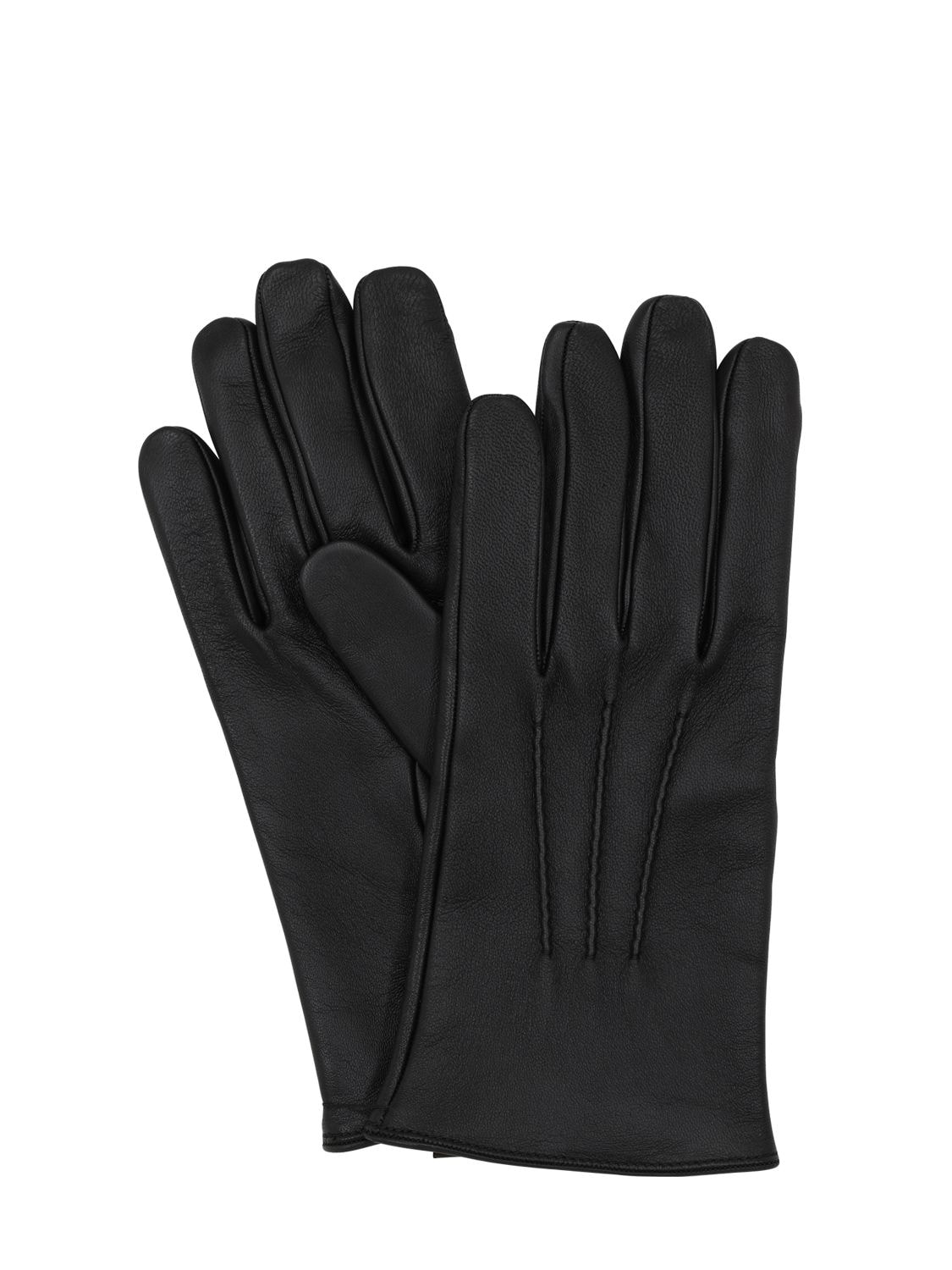 Mario Portolano Nappa Leather Touch Gloves In Black