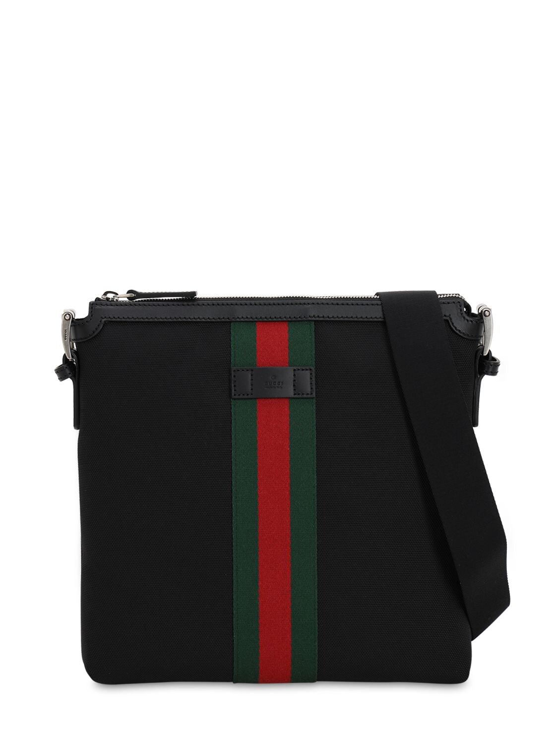 Gucci Small Techno Canvas Crossbody Bag In Black