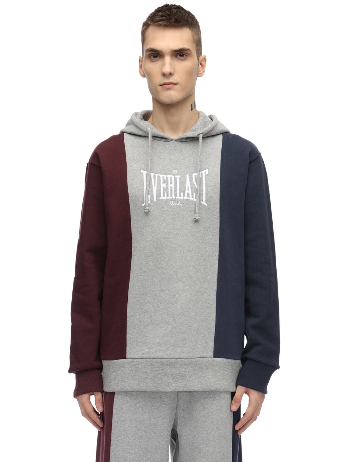 Everlast T.e.n. Cotton Blend Sweatshirt Hoodie In Grey