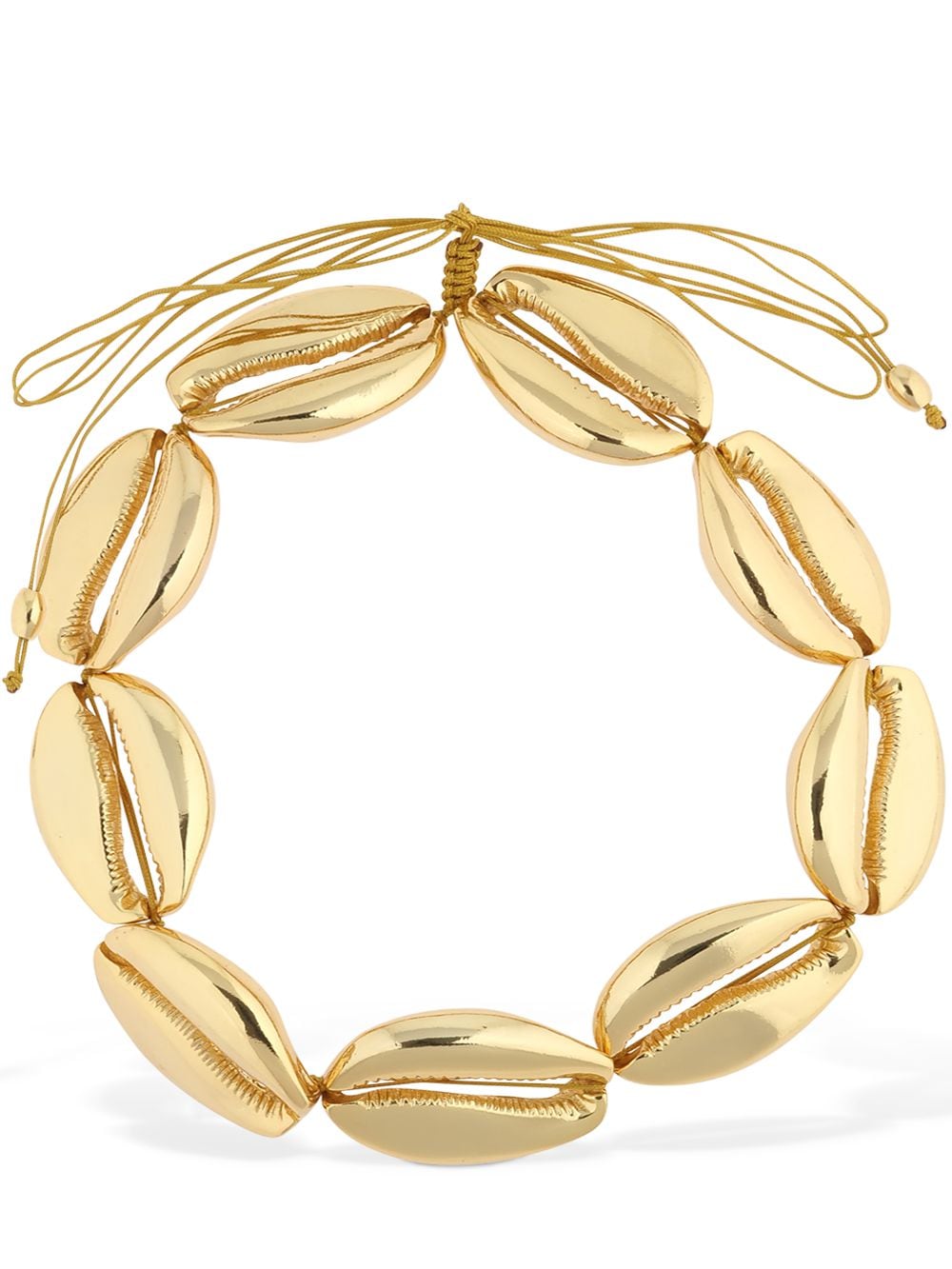 Tohum Design Mega Faux Puka Shell Necklace In Gold